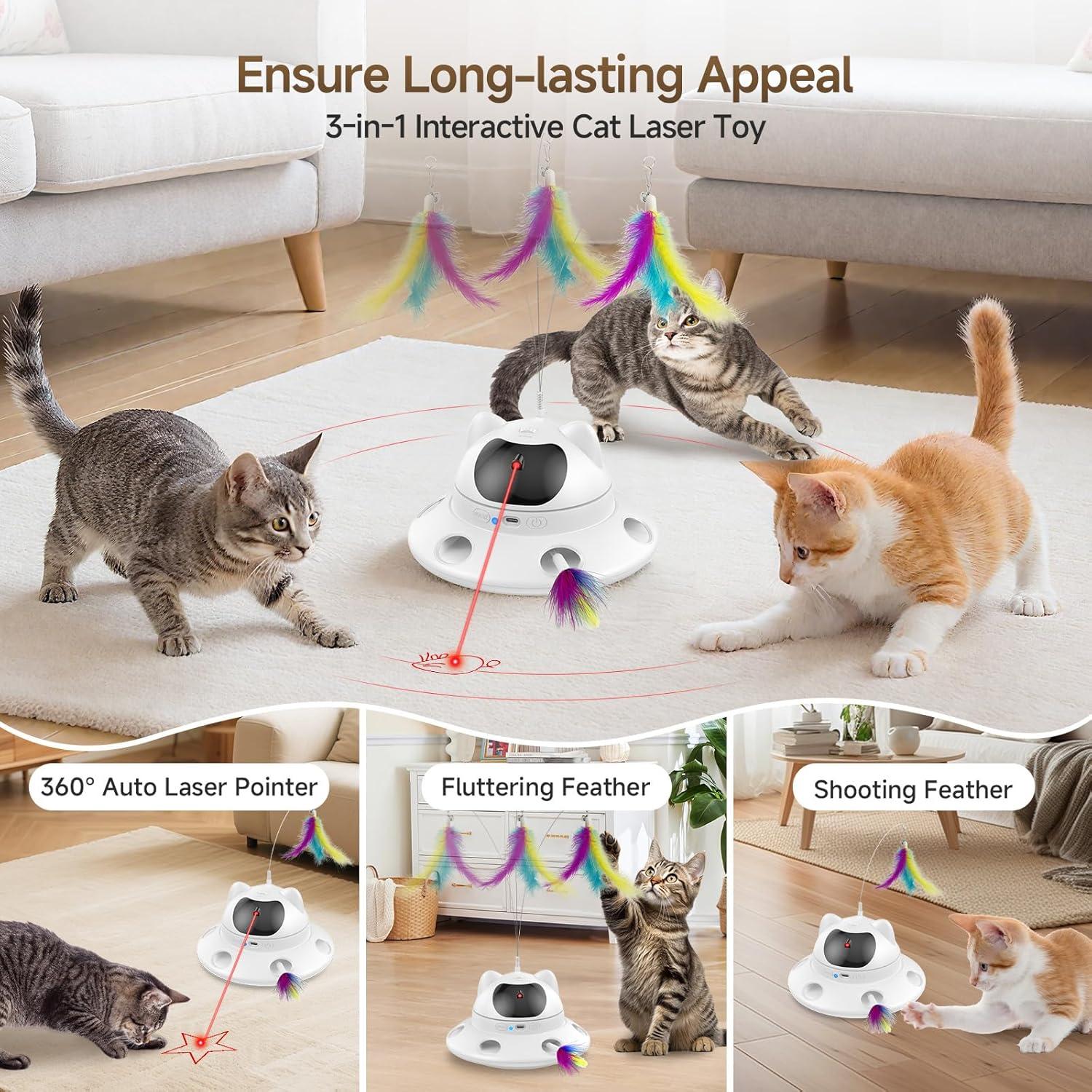 Juguete láser para gatos DOLOEDY 3 en 1 recargable USB