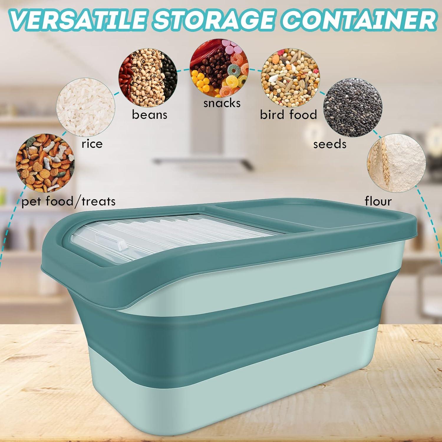 Contenedor Plegable para Comida de Mascotas YECERCAN 15L Verde