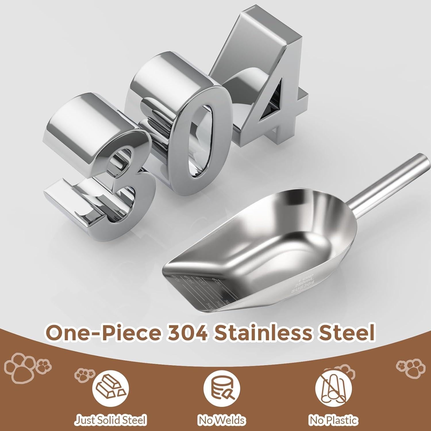 Cuchara Medidora de Acero Inoxidable 304 1 Taza Mutclord