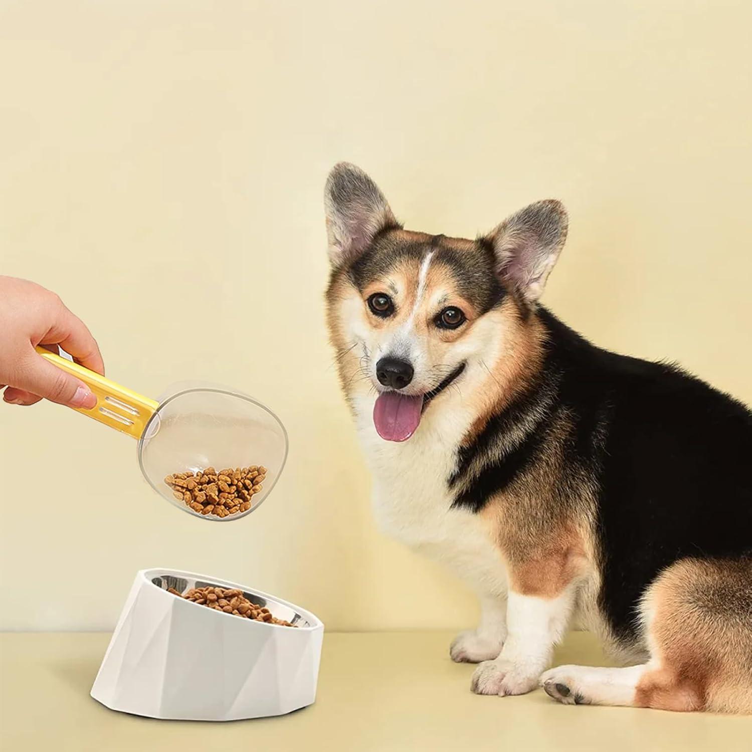 Cuchara Medidora para Comida de Mascotas LERAO 1 Taza Amarillo