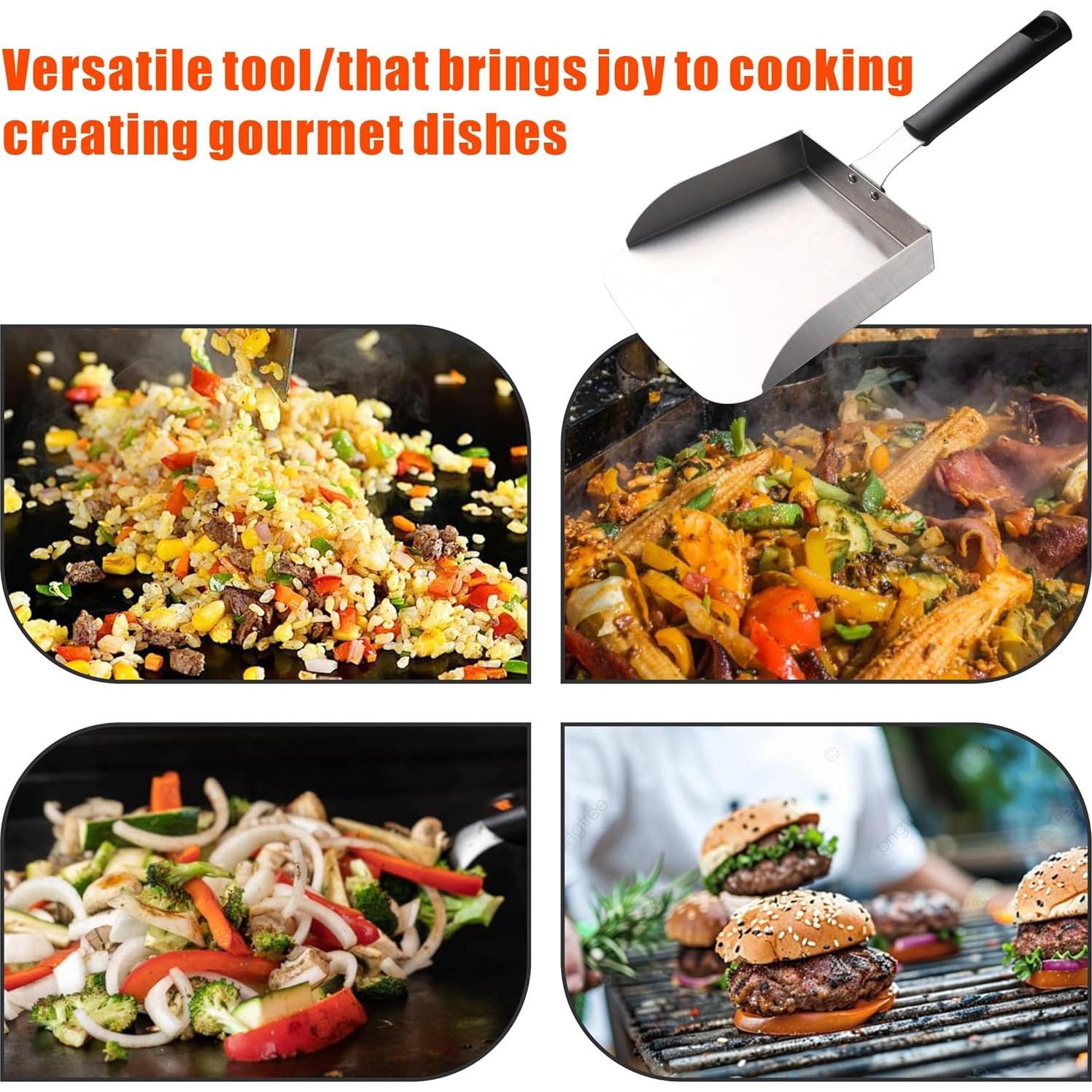 Espátula y Cuchara para Plancha Jirktiy - Acero Inoxidable 19.1 cm