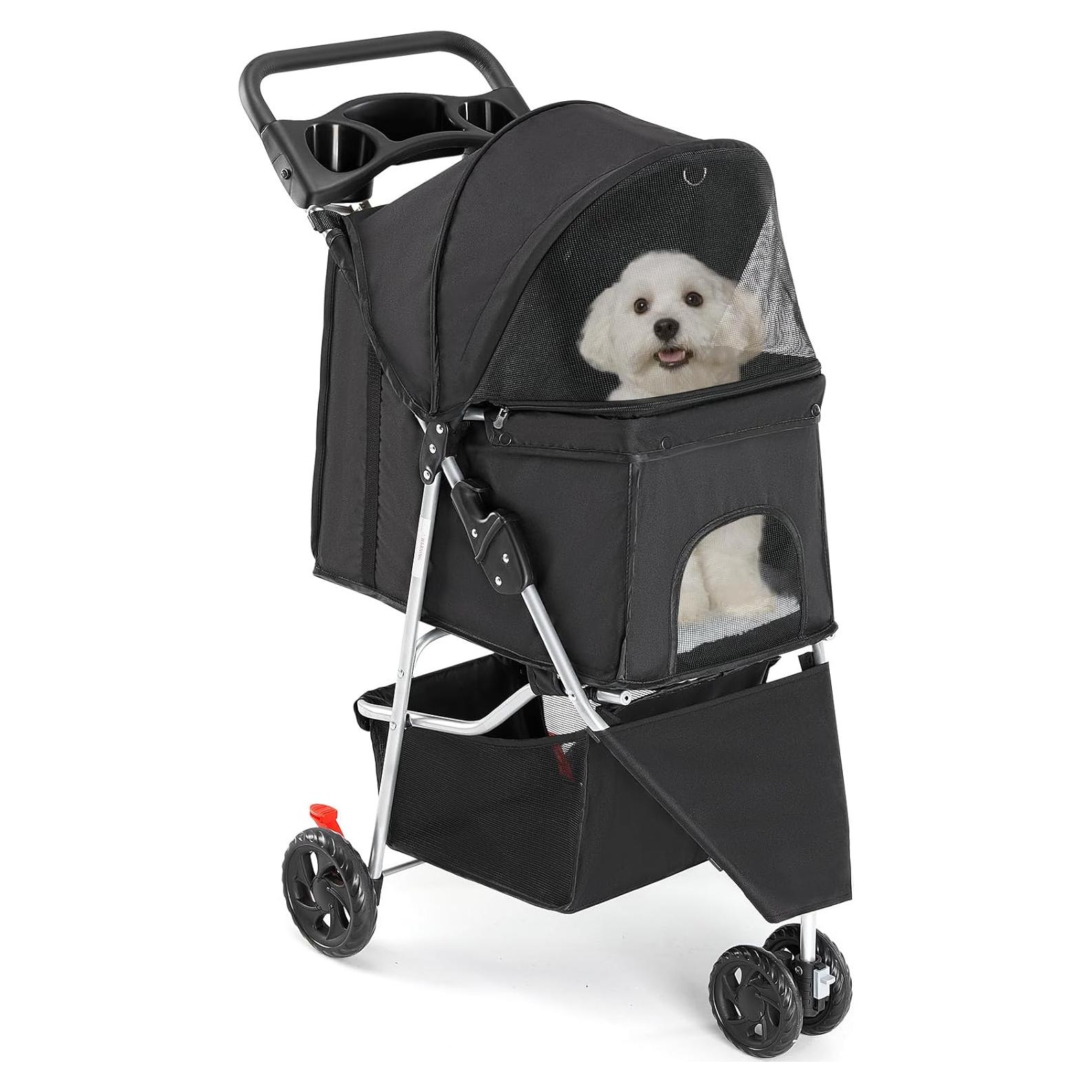 Carrito de Mascotas Sweetcrispy Plegable para Perros y Gatos 73.9x44.9cm
