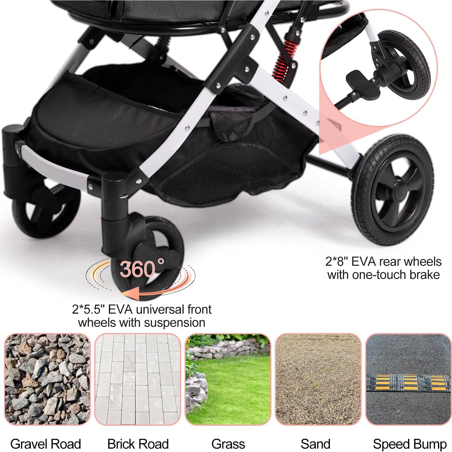 Carrito para Mascotas BETSOCCI Plegable Negro 20kg 4 Ruedas