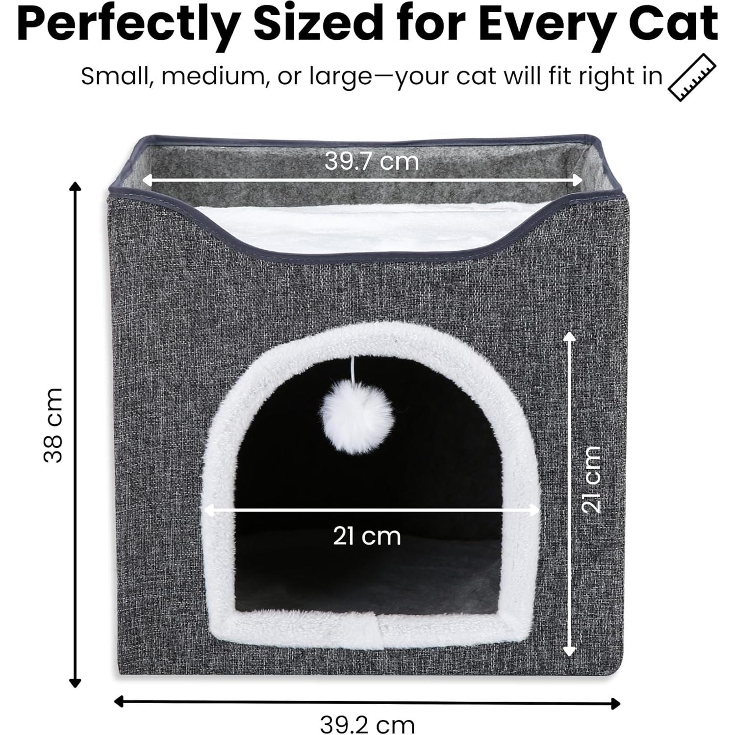 Cueva de Gato de Fieltro Ashwood - Refugio Acogedor 39cm