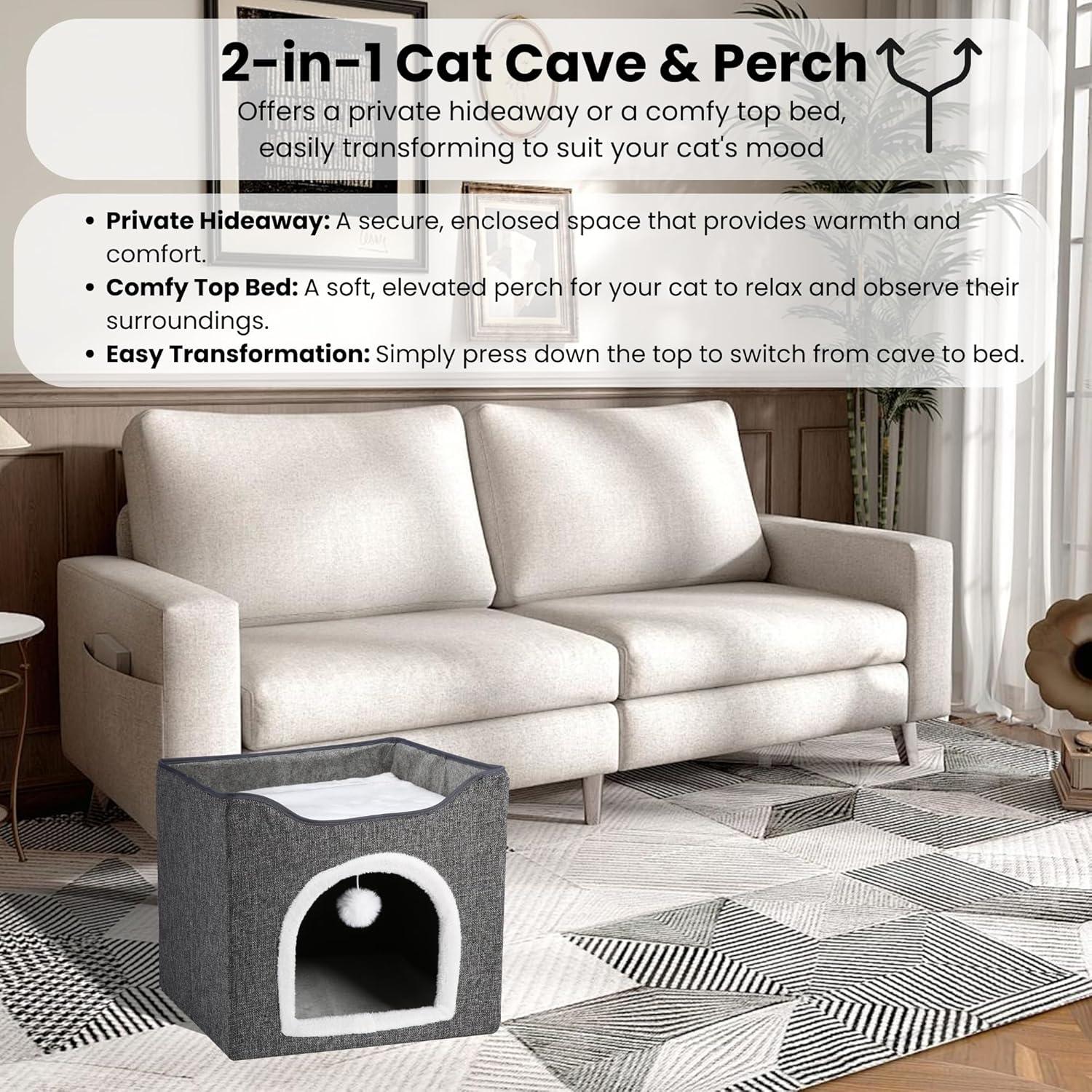 Cueva de Gato de Fieltro Ashwood - Refugio Acogedor 39cm