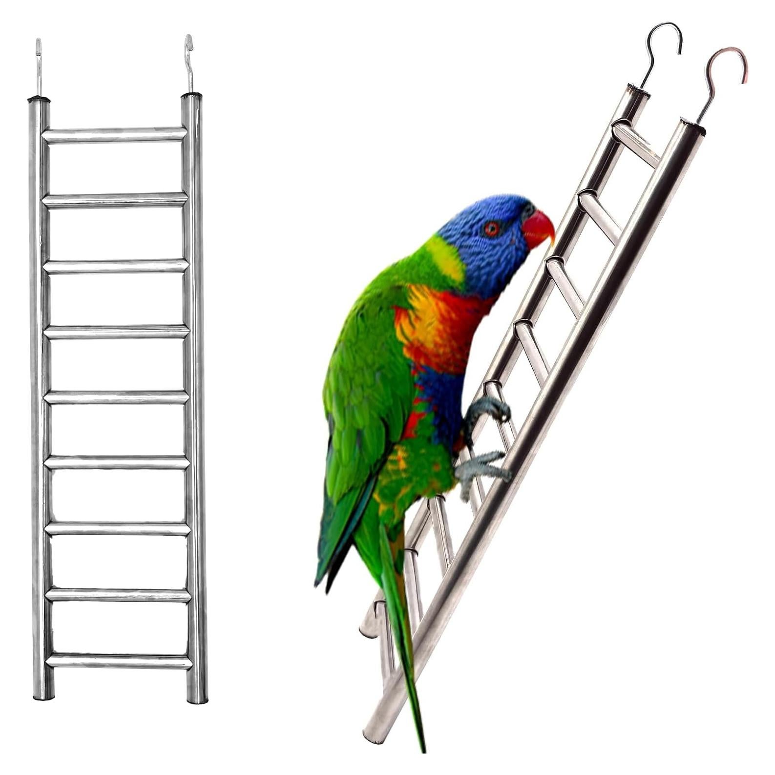 Escalera de Aves Acero Inoxidable 2 Pack 9 Pasos 40.6 cm