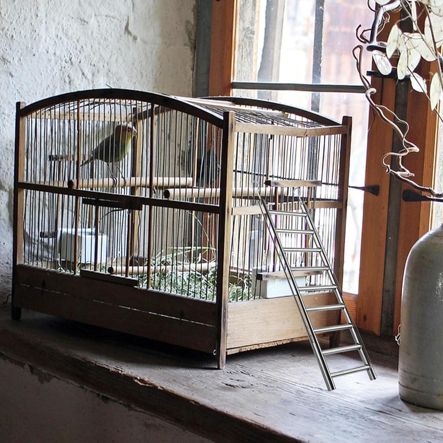 Escalera de Aves Acero Inoxidable 2 Pack 9 Pasos 40.6 cm