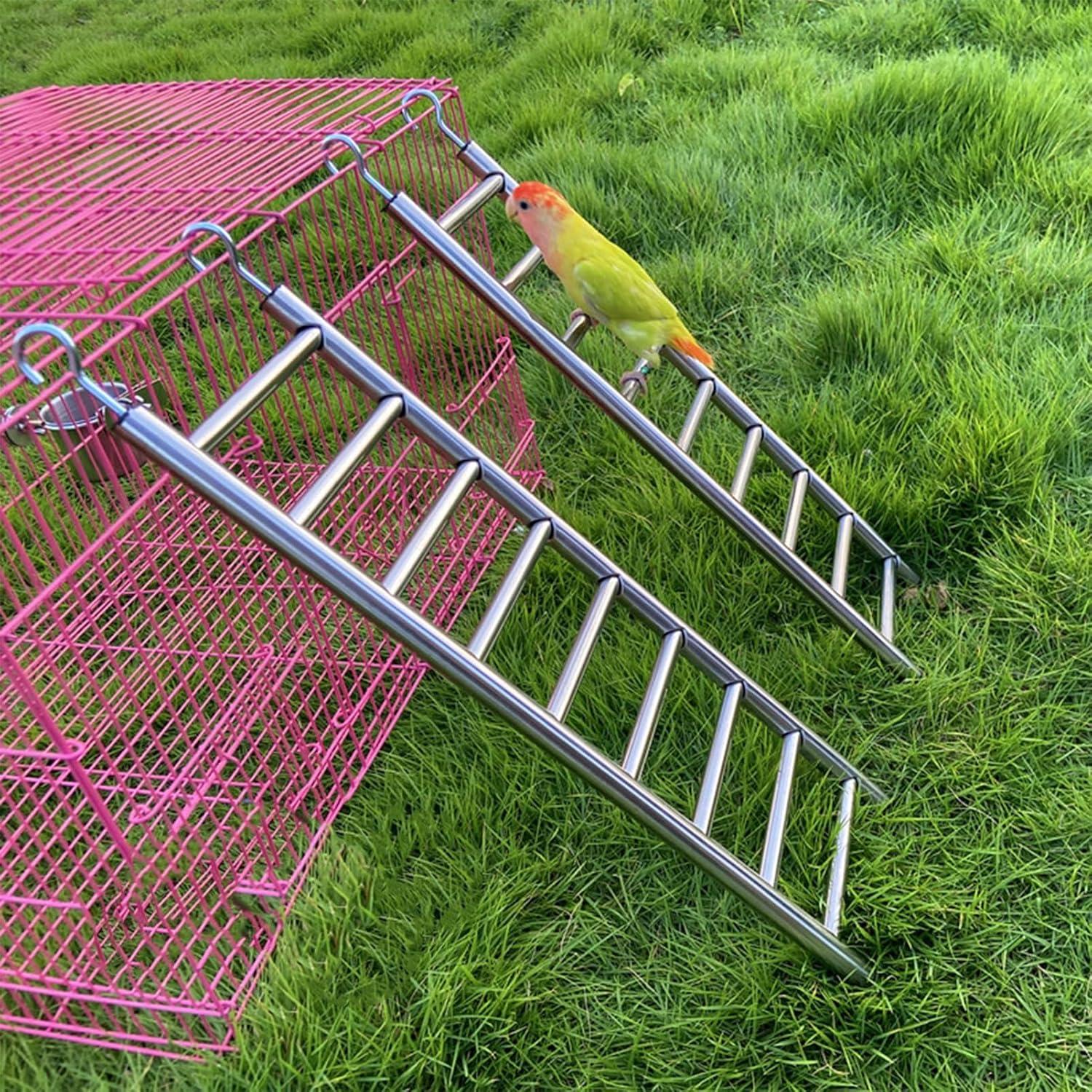 Escalera de Aves Acero Inoxidable 2 Pack 9 Pasos 40.6 cm