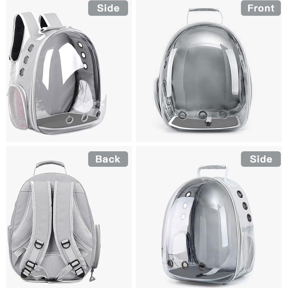 Mochila Transportín para Mascotas KuLGdami Gris 32.8x24.9cm