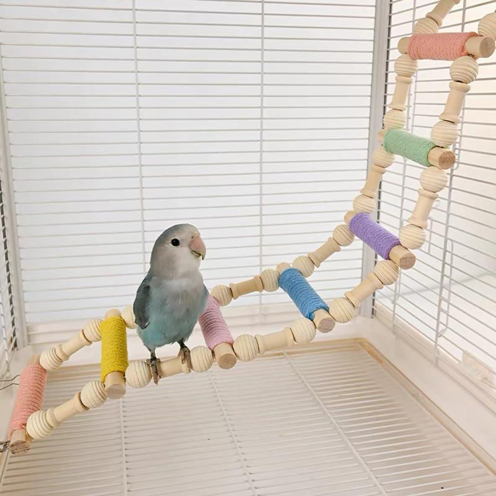 Escalera Colgante Grande Nopikku 8 Pasos para Aves 50x10cm