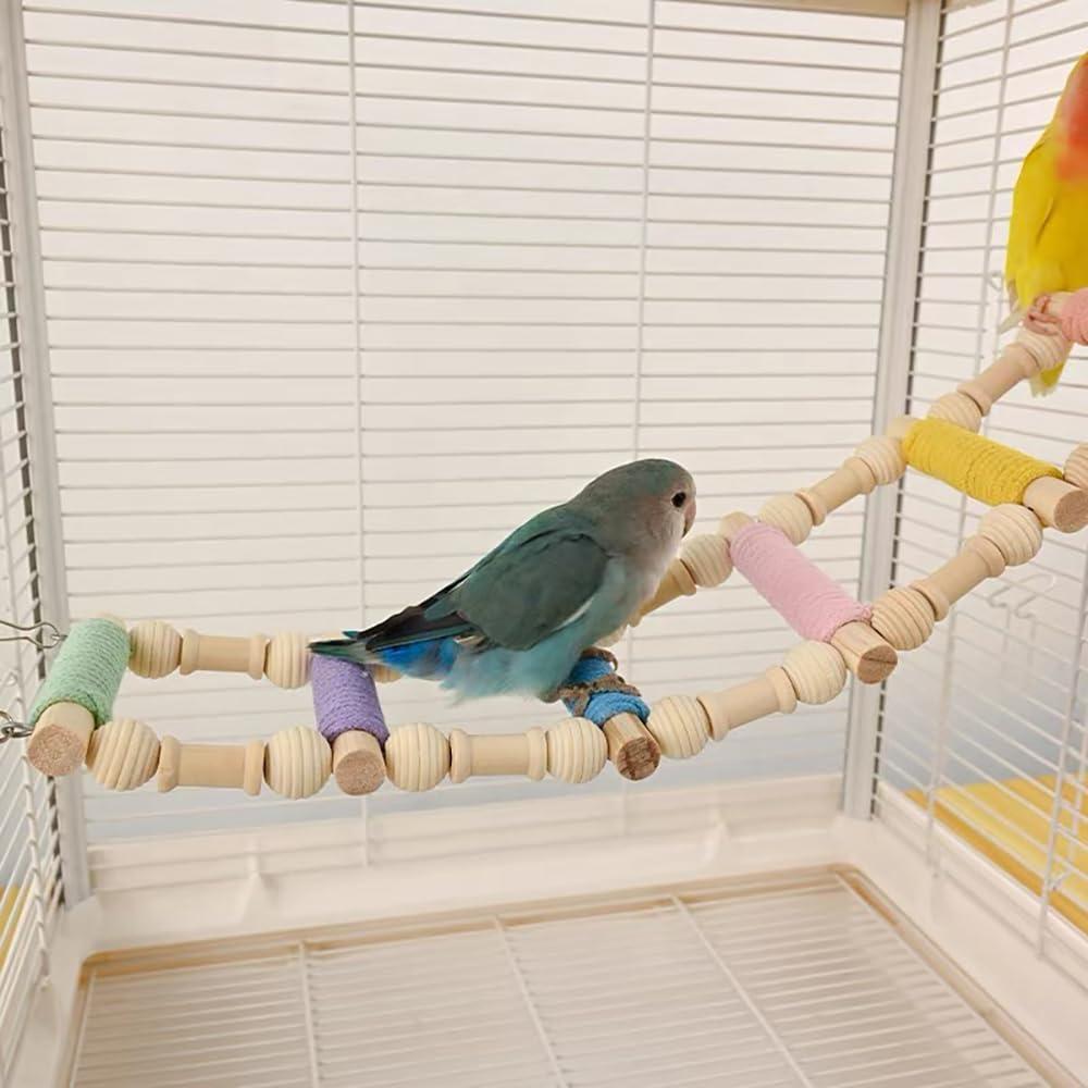Escalera Colgante Grande Nopikku 8 Pasos para Aves 50x10cm