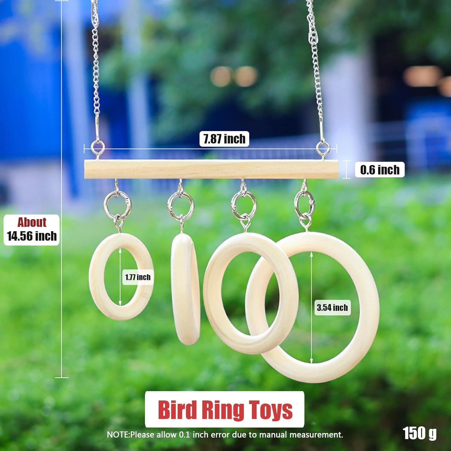 Anillos de Columpio para Aves Admaison - 4 Anillos de Madera