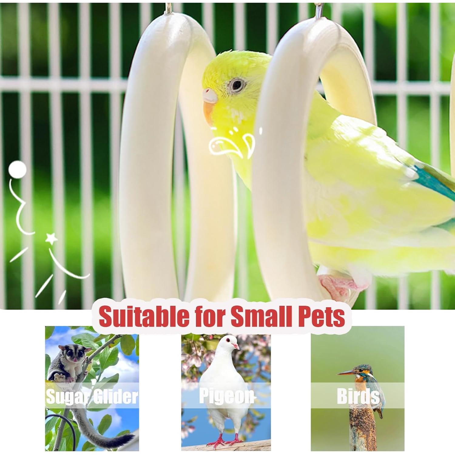 Anillos de Columpio para Aves Admaison - 4 Anillos de Madera