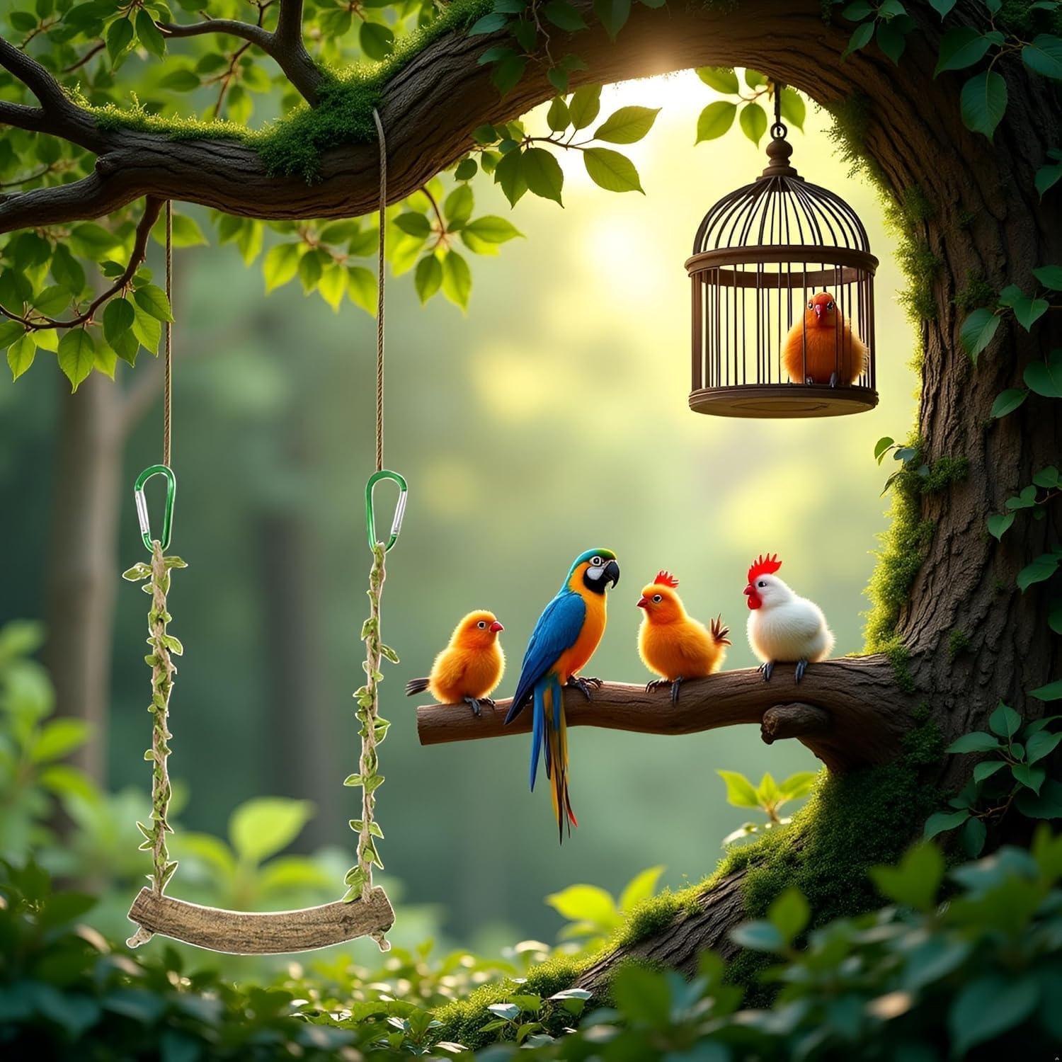 Percha de Juguete para Aves WaigN Swing 2.5cm - Entrenamiento