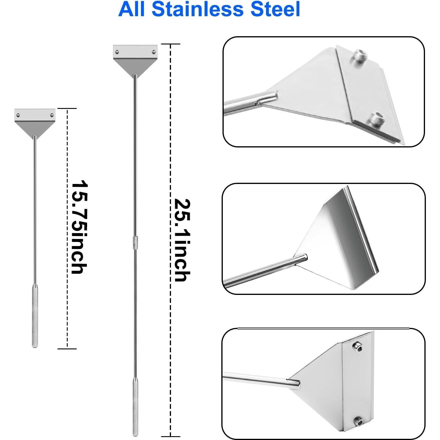 Raspador de Algas para Acuarios Ymiueip 63.5 cm Acero Inoxidable