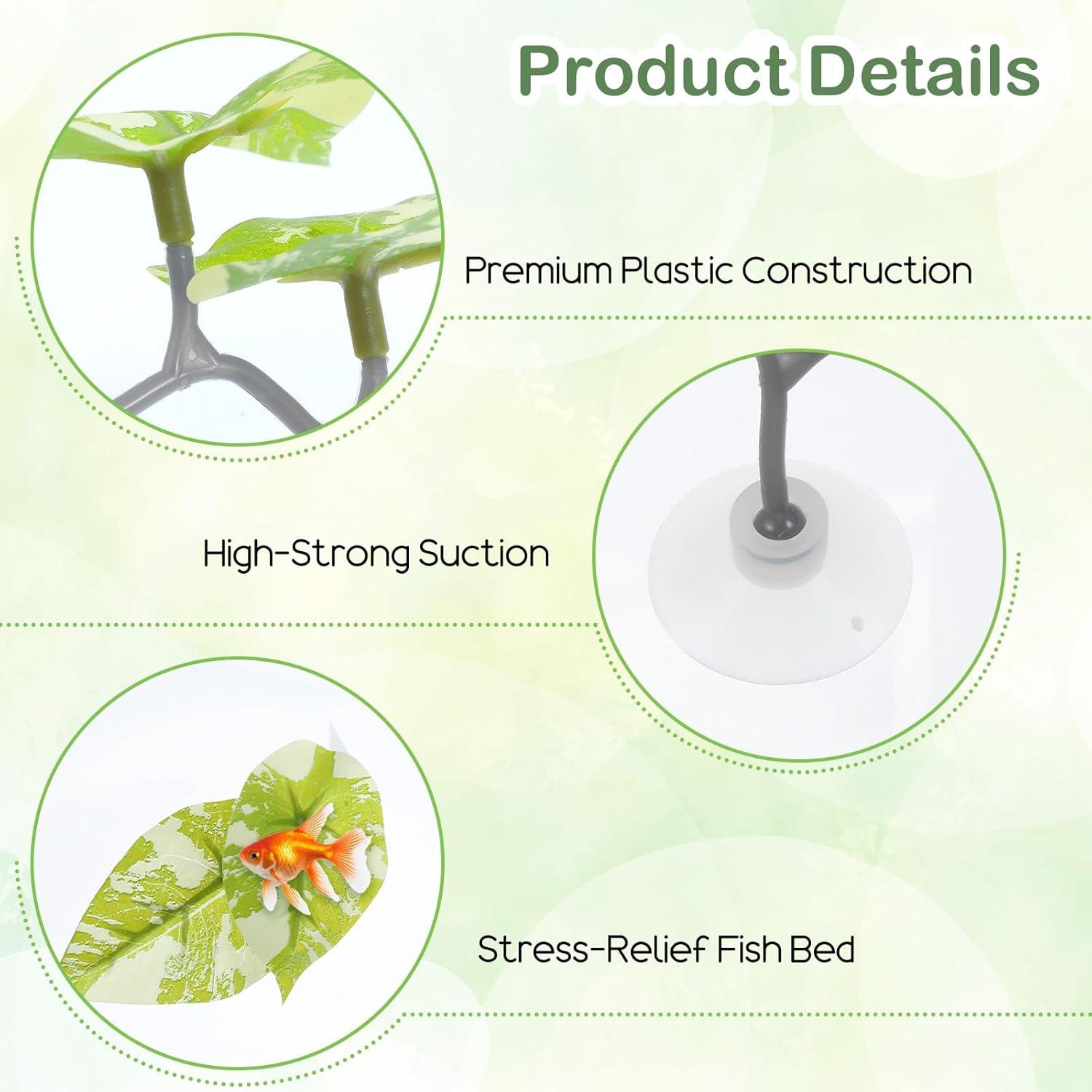 4 Piezas Hamaca de Hoja para Betta Quilax - Decoración Acuario 11x5x5 cm