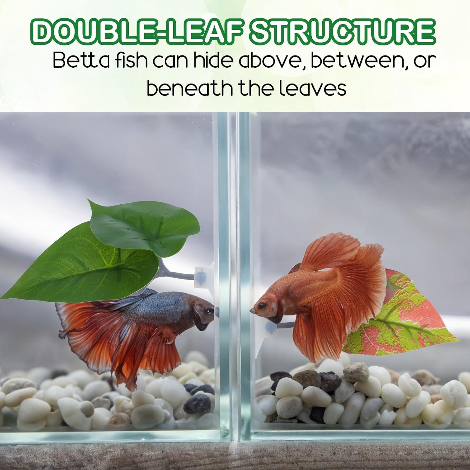 4 Piezas Hamaca de Hoja para Betta Quilax - Decoración Acuario 11x5x5 cm