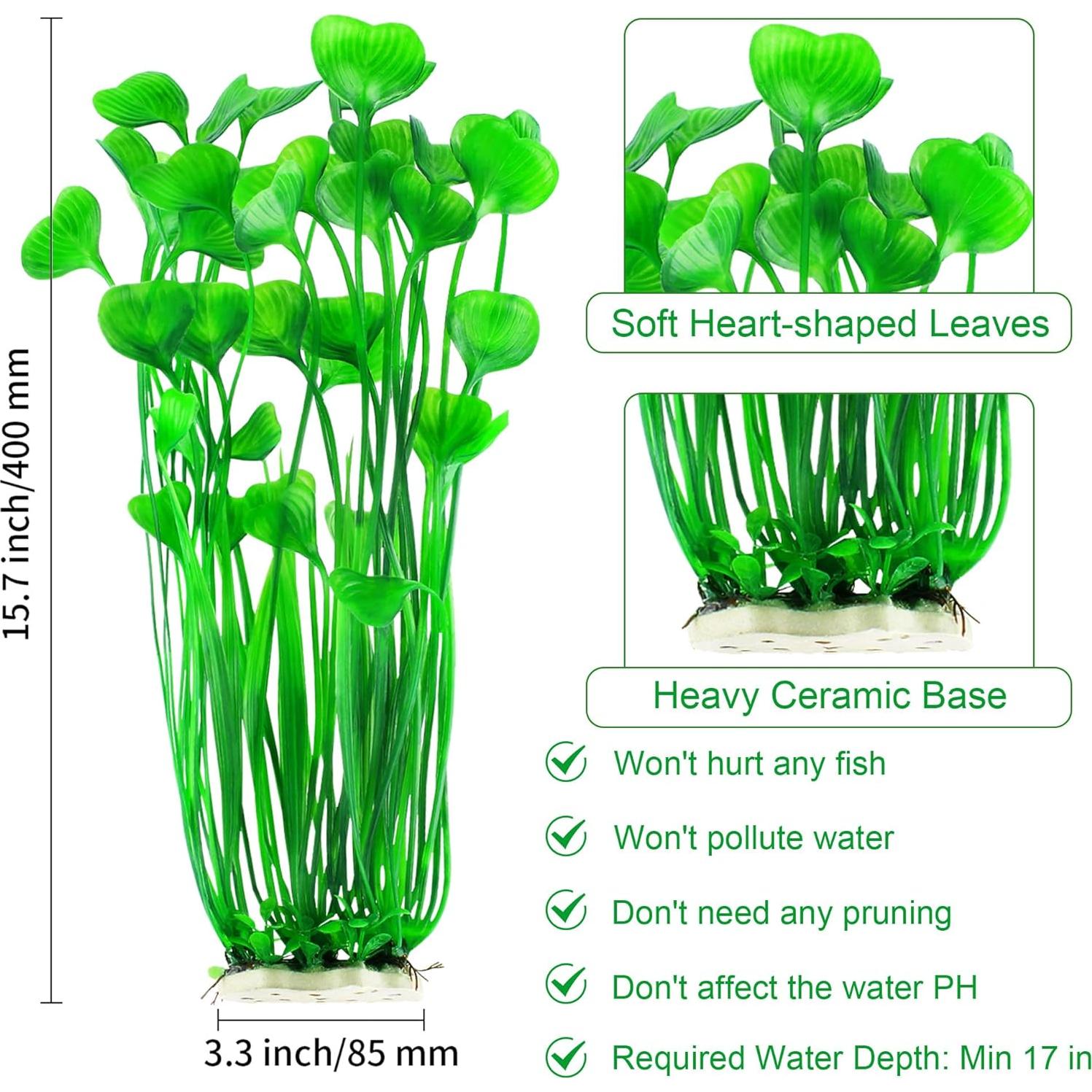 Plantas Artificiales para Acuario MyLifeUNIT - 2 Piezas 40 cm Verde