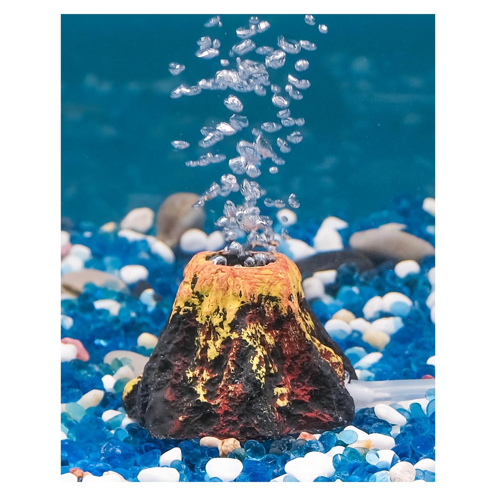 Adorno de Volcán para Acuario Uniclife 6.6x4.6cm con Burbujador