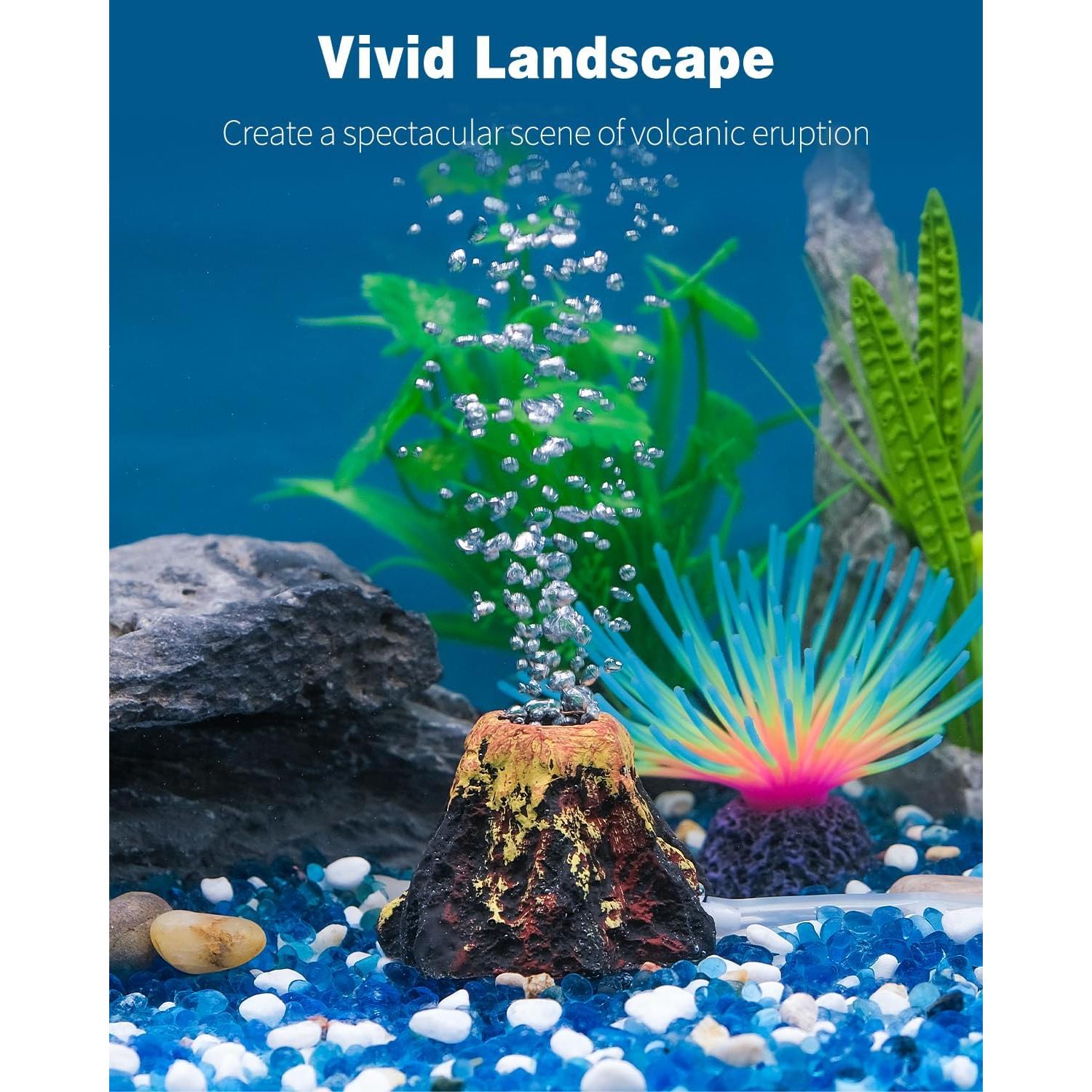 Adorno de Volcán para Acuario Uniclife 6.6x4.6cm con Burbujador