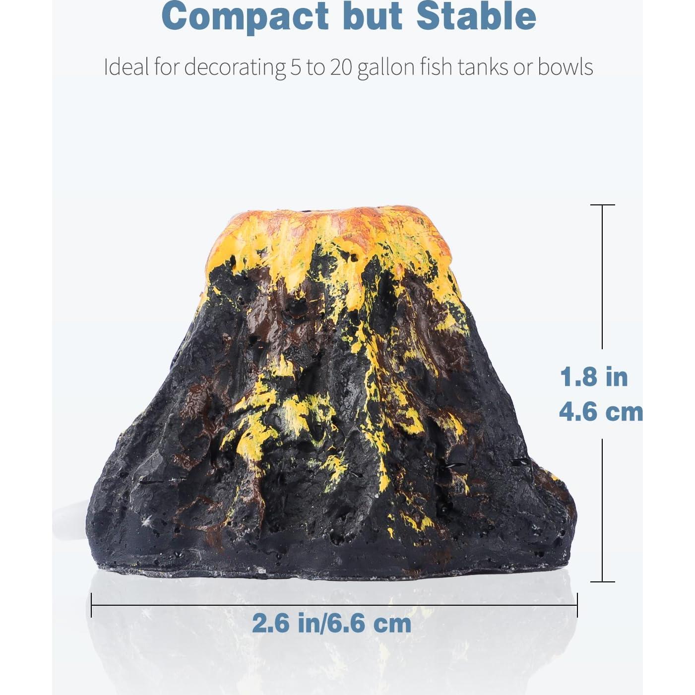 Adorno de Volcán para Acuario Uniclife 6.6x4.6cm con Burbujador