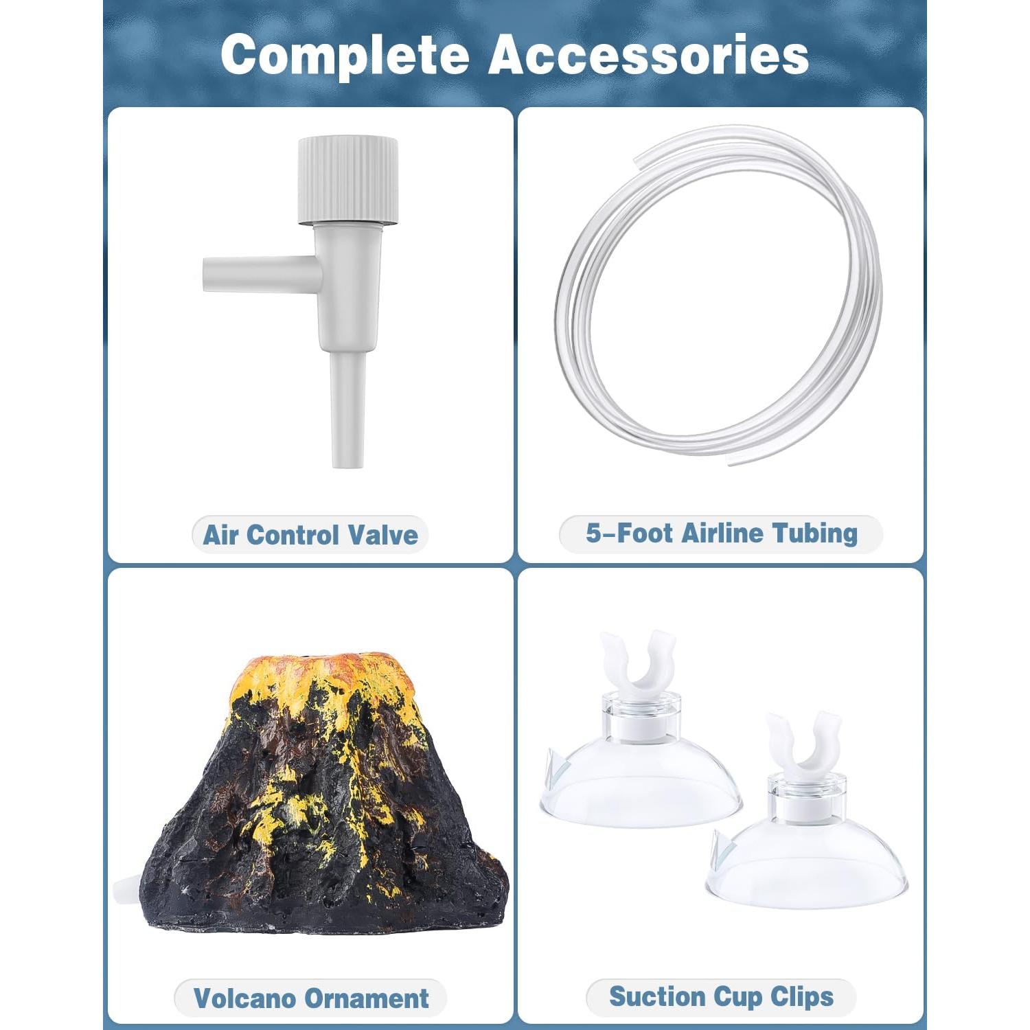 Adorno de Volcán para Acuario Uniclife 6.6x4.6cm con Burbujador