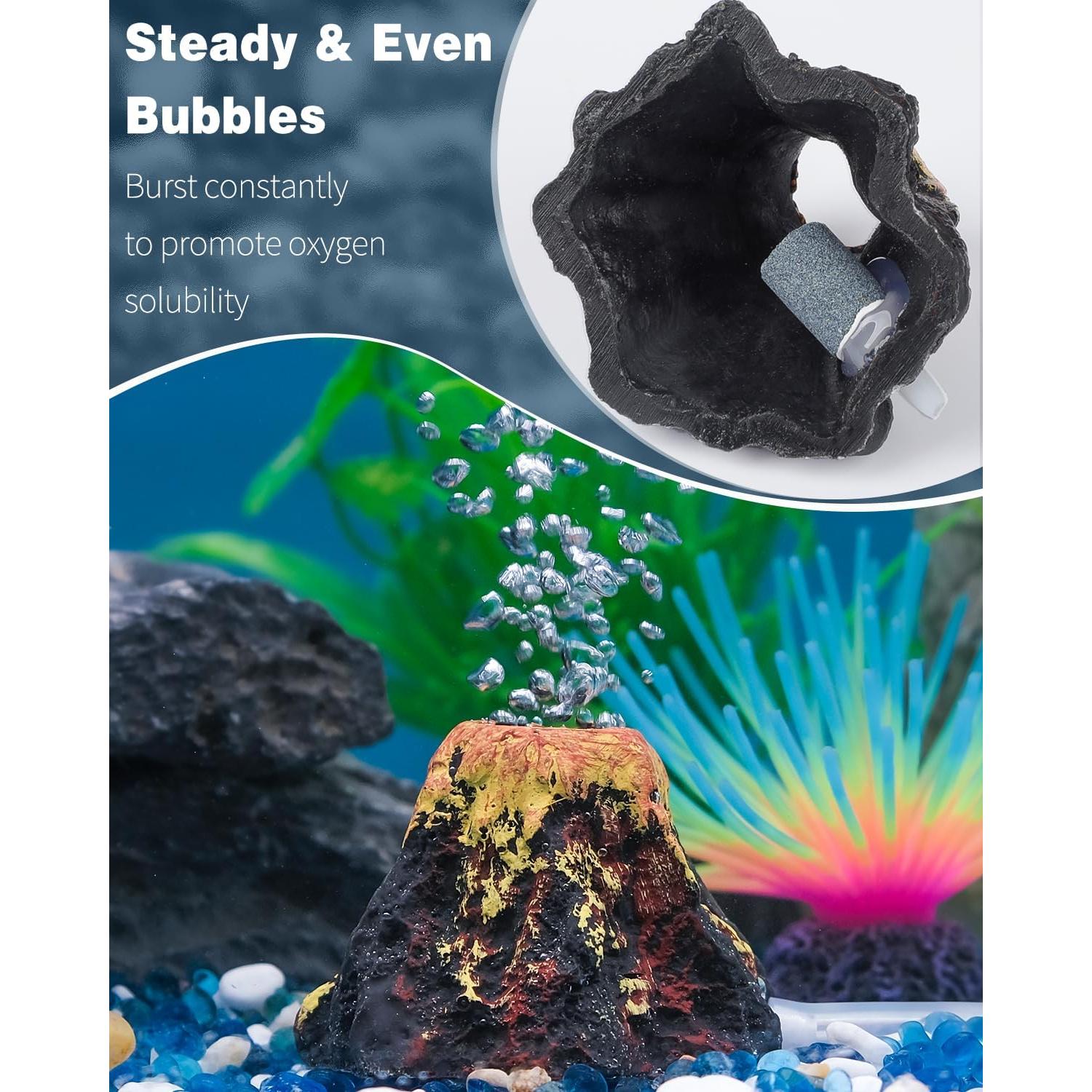 Adorno de Volcán para Acuario Uniclife 6.6x4.6cm con Burbujador