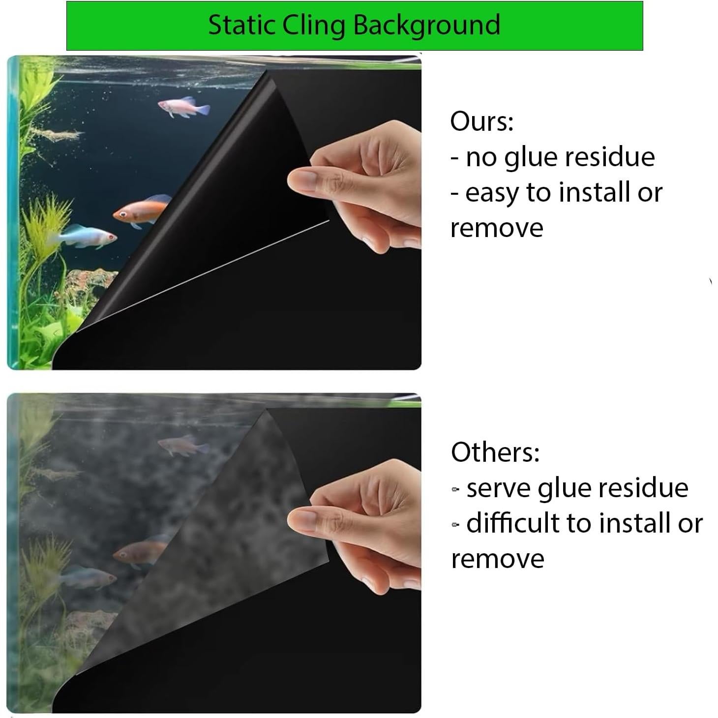 Fondo de Acuario Negro FupetDay 100x39 cm Adhesión Estática