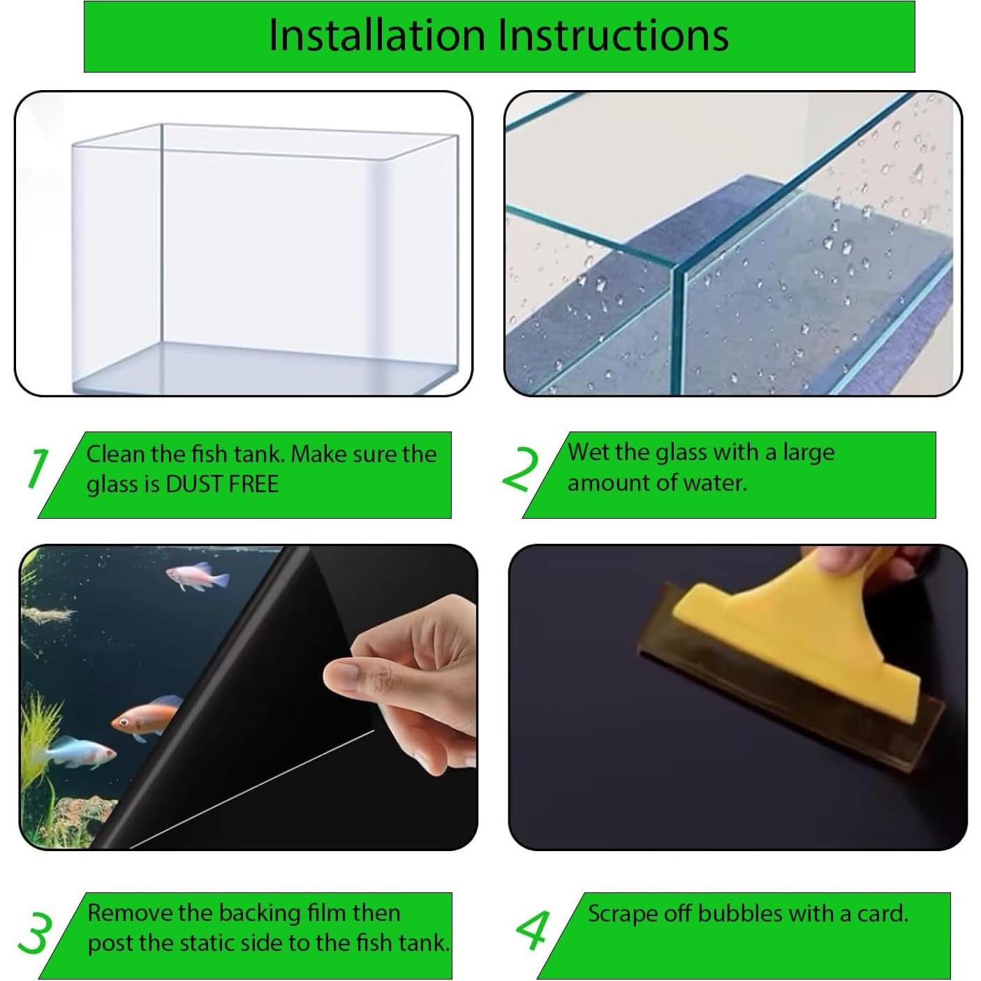 Fondo de Acuario Negro FupetDay 100x39 cm Adhesión Estática