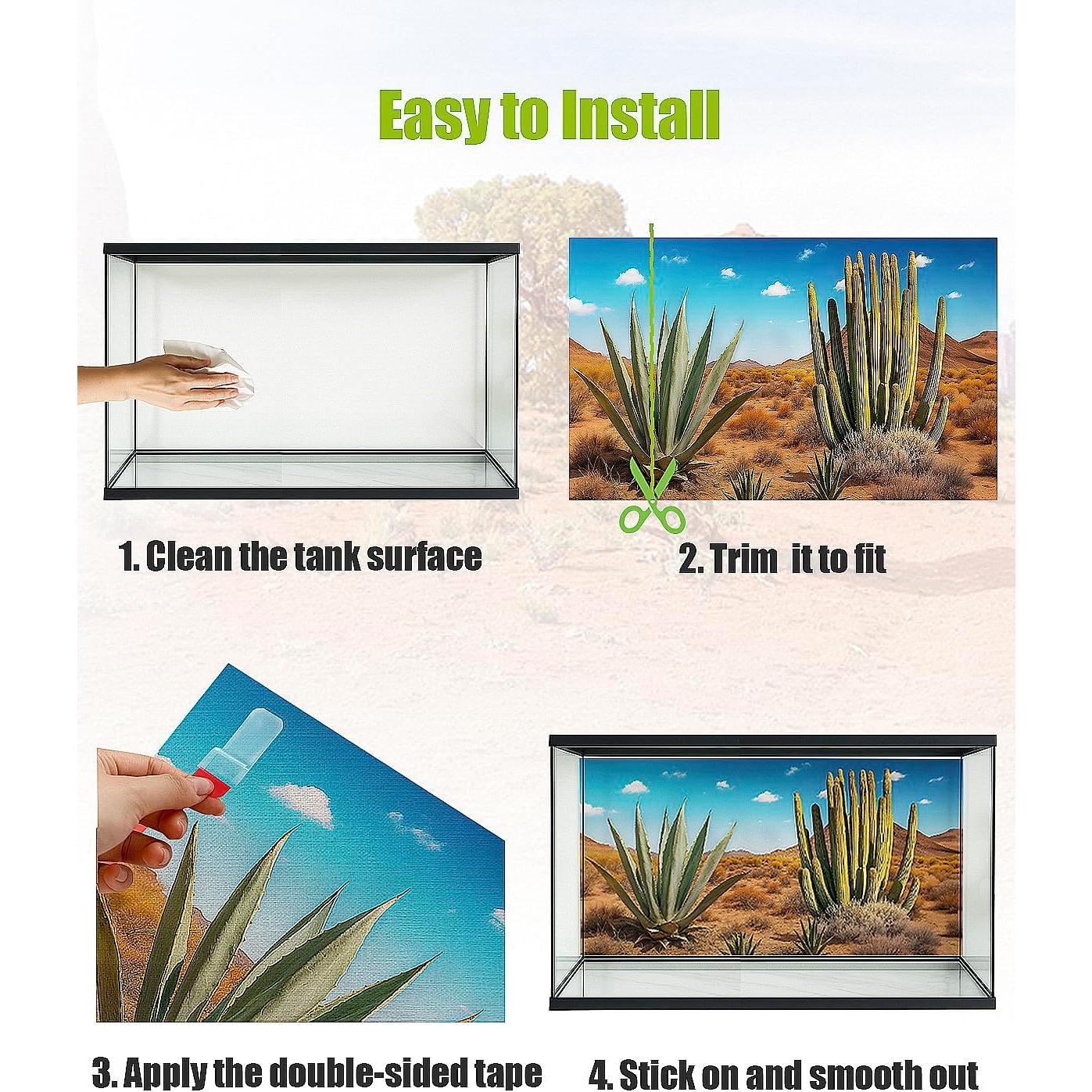 Fondo para Terrario 3 Pcs Helidrago 91x46 cm Estilo Desierto