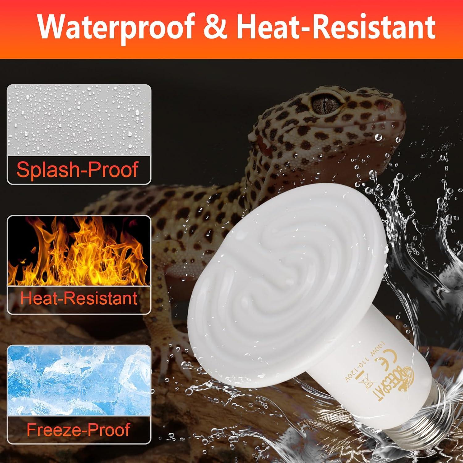 Bombillas de Calor Cerámico BOEESPAT 100W Paquete de 2