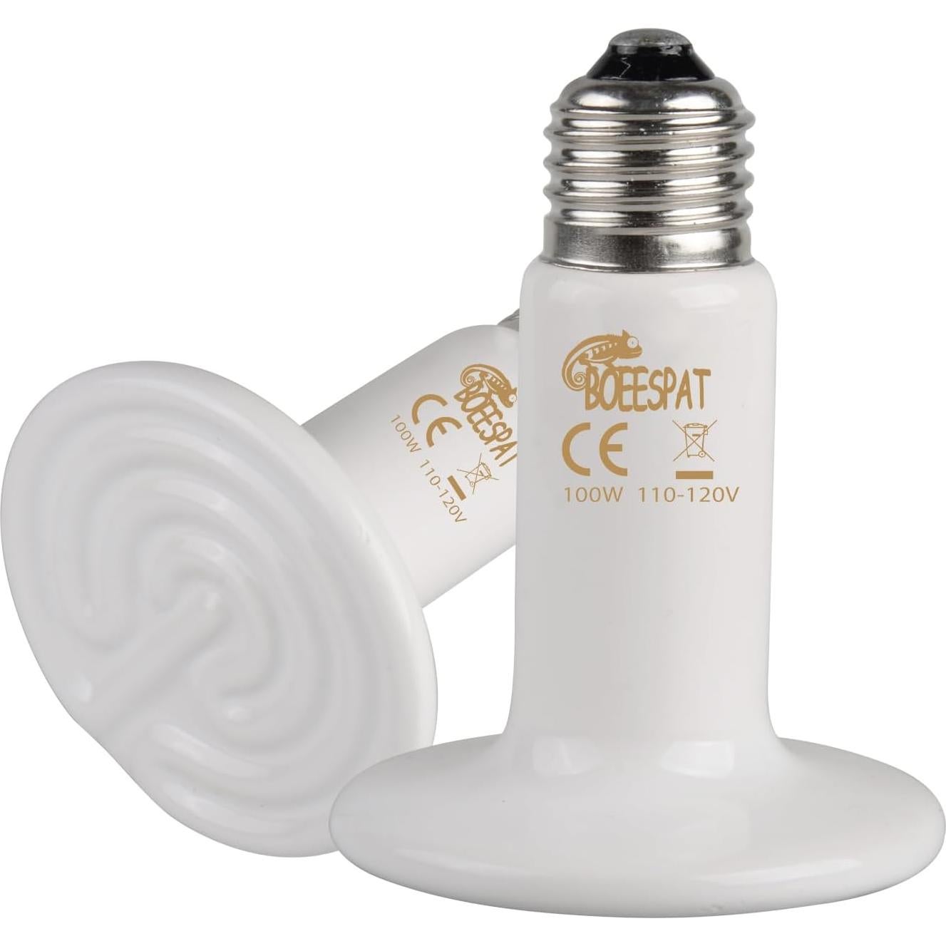 Bombillas de Calor Cerámico BOEESPAT 100W Paquete de 2