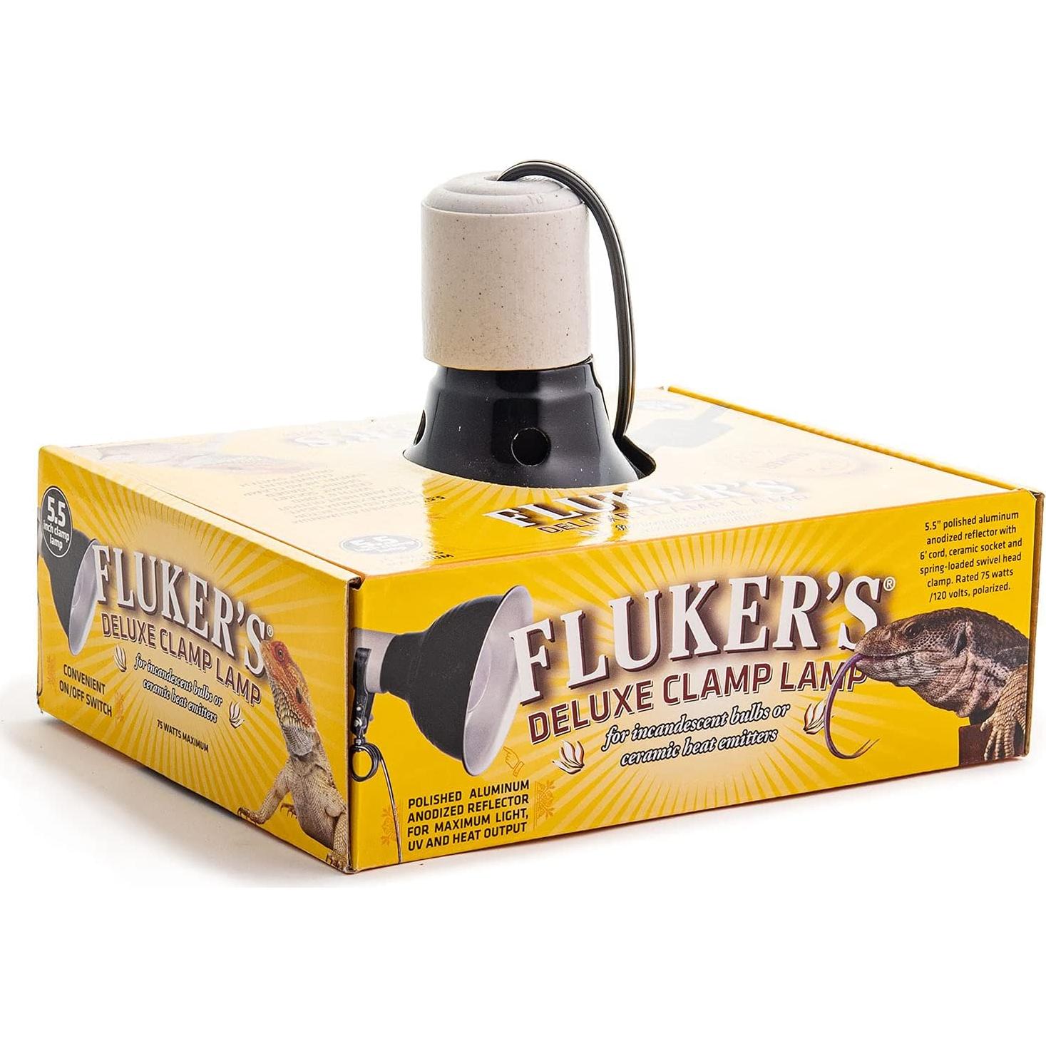 Lámpara Fluker's Repta-Clamp 75W para Reptiles con Interruptor