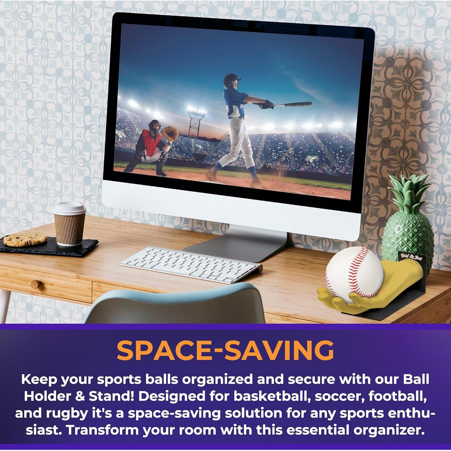 Soporte de Bola Pequeño Hold My Ball - Exhibición para Béisbol, Tenis, Cricket