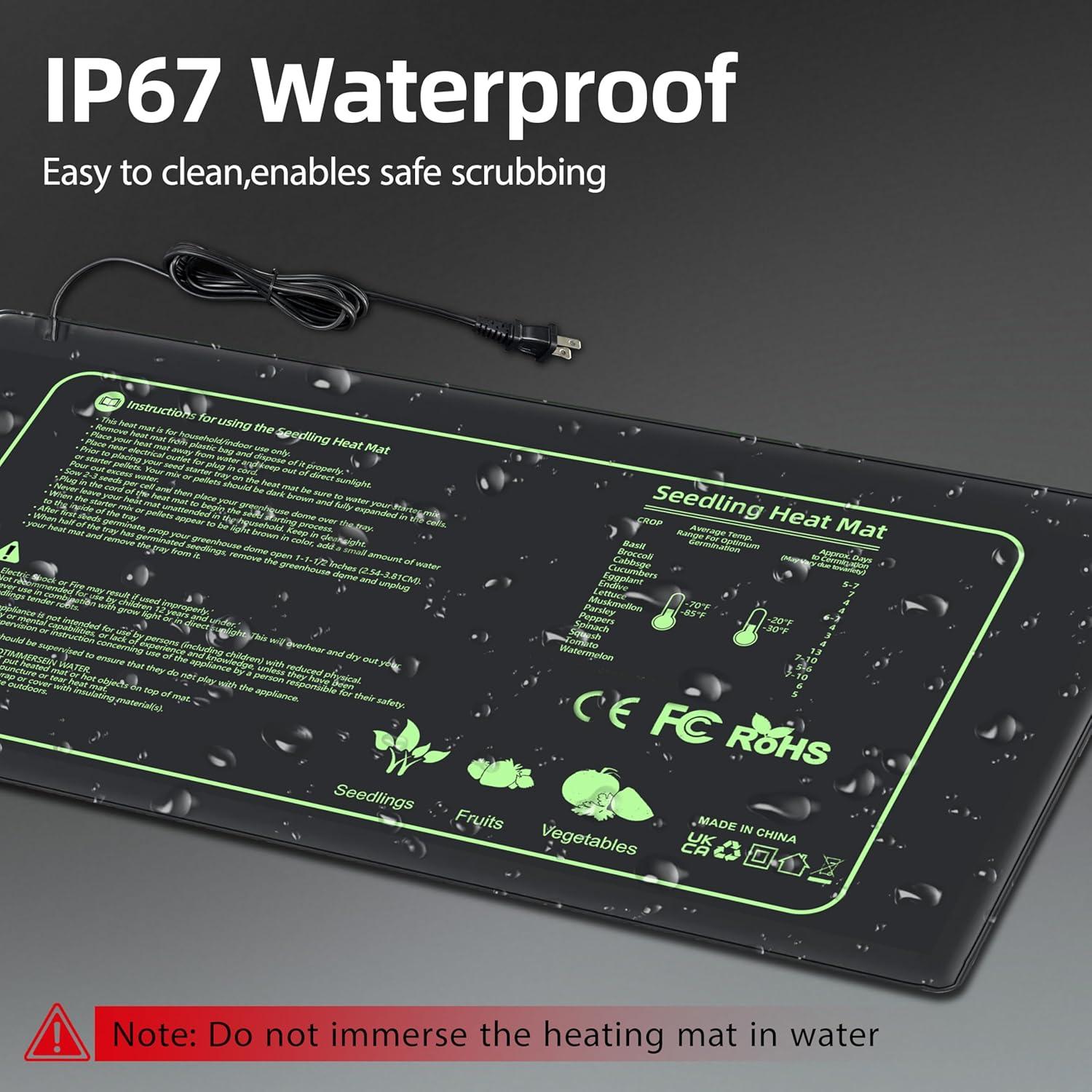 Alfombrilla Térmica para Plántulas Toaspa - Paquete de 2, 52.7x25.4 cm