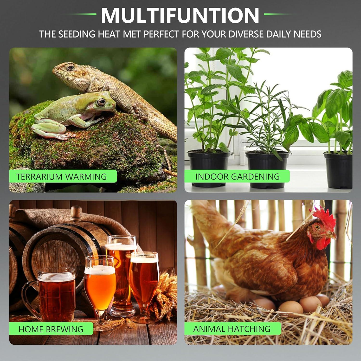 Alfombrilla Térmica para Plántulas Toaspa - Paquete de 2, 52.7x25.4 cm