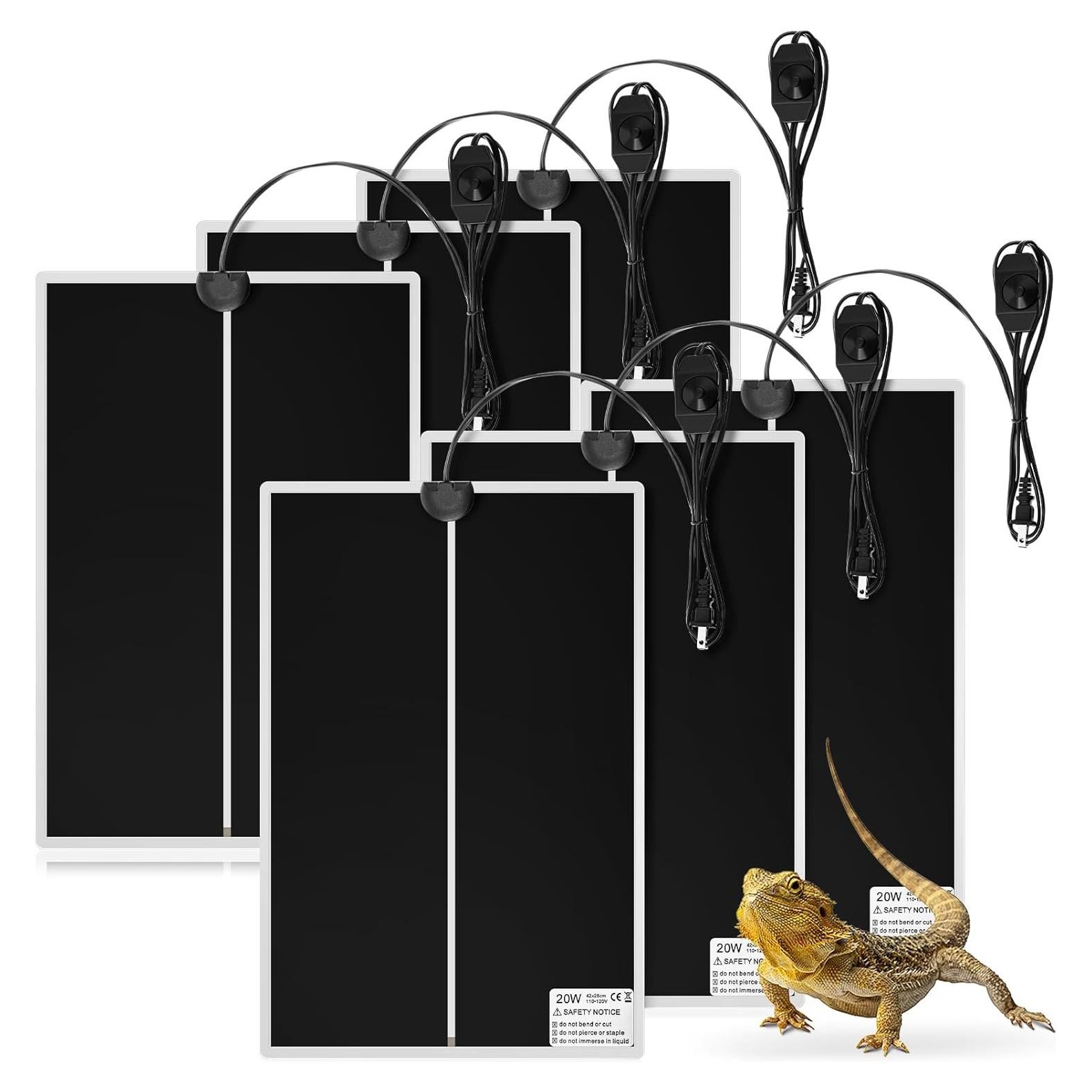 Almohadilla Térmica para Reptiles ROCEEI 20W 28x42 cm 6 Pcs