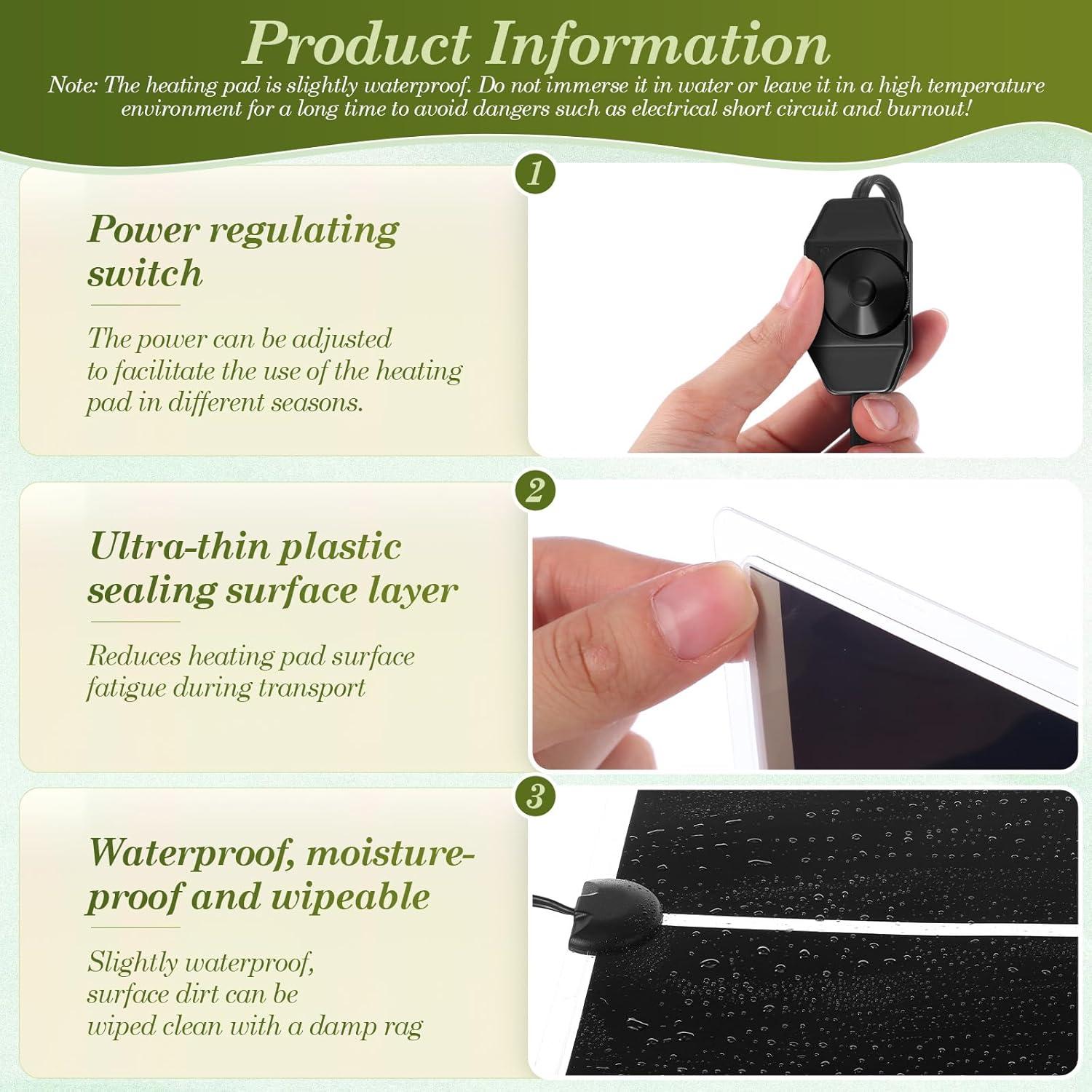 Almohadilla Térmica para Reptiles ROCEEI 20W 28x42 cm 6 Pcs