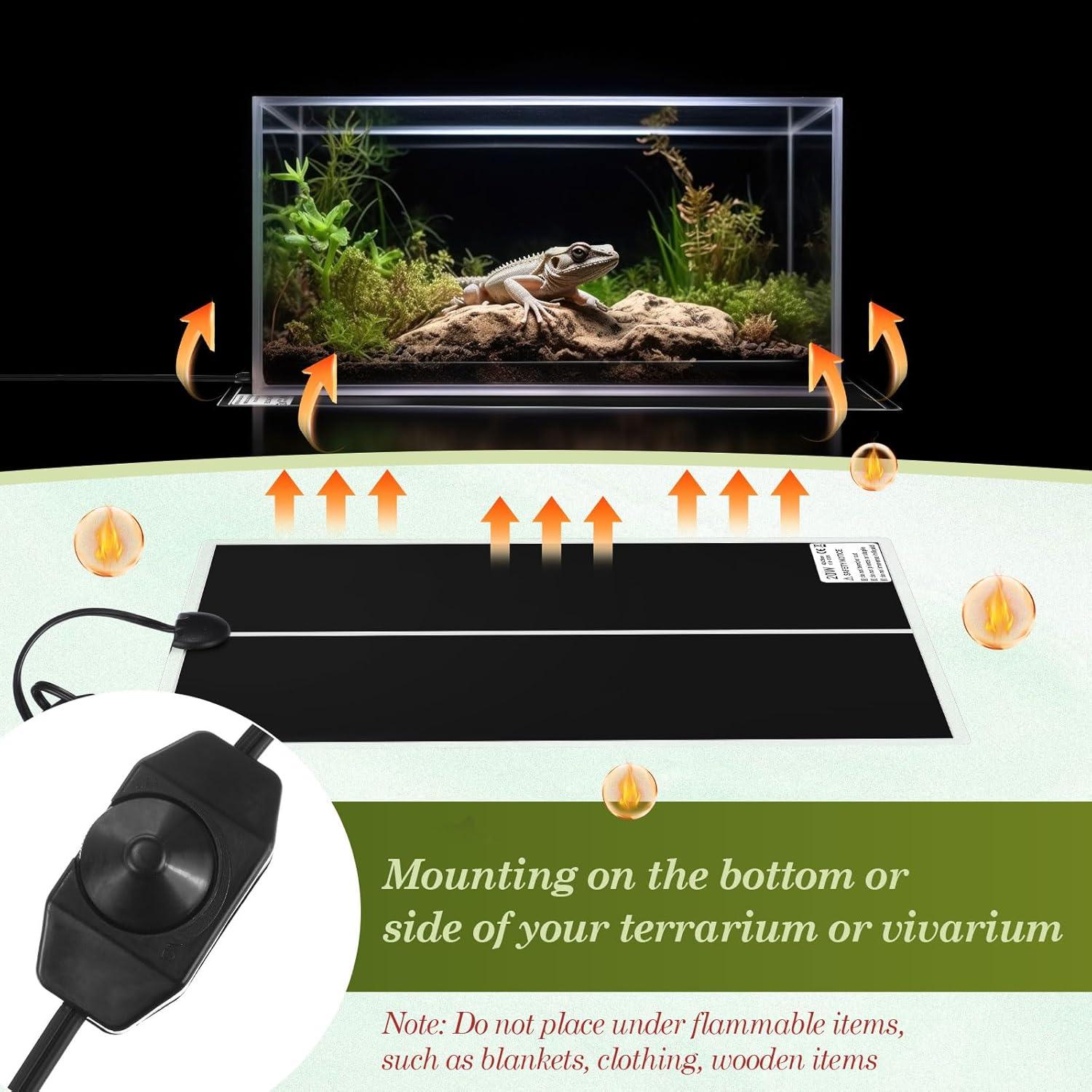 Almohadilla Térmica para Reptiles ROCEEI 20W 28x42 cm 6 Pcs