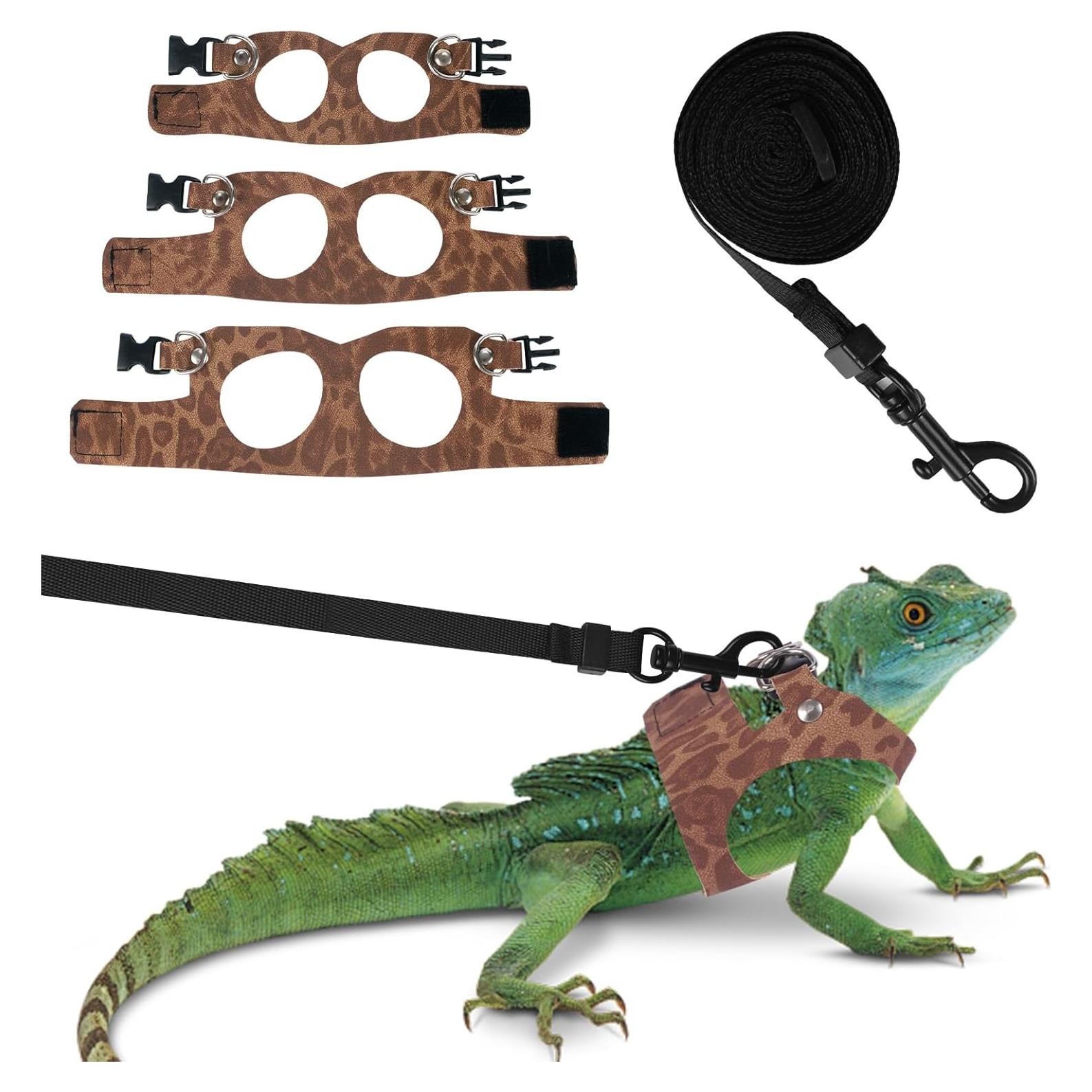 Arnés y Correa para Reptiles Fnaobai 3 Tamaños Leopardo