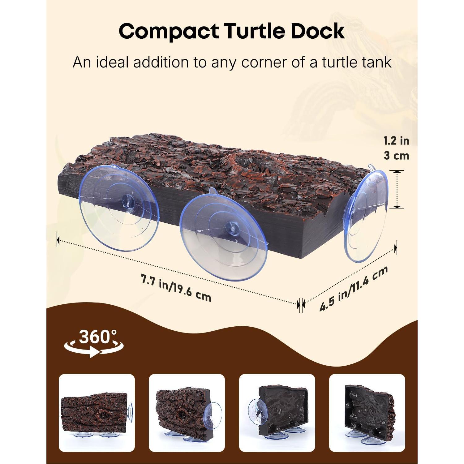 Plataforma de Sol Basking Pawfly para Tortugas Acuáticas 21.96x13.99cm