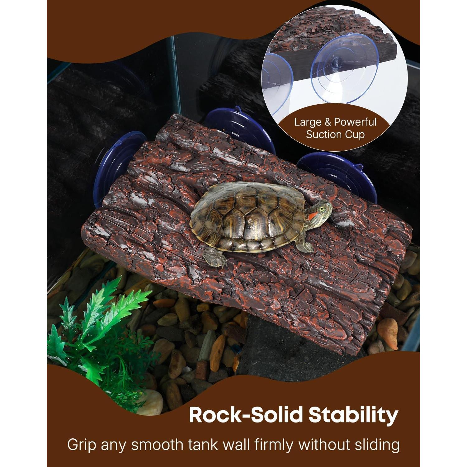 Plataforma de Sol Basking Pawfly para Tortugas Acuáticas 21.96x13.99cm