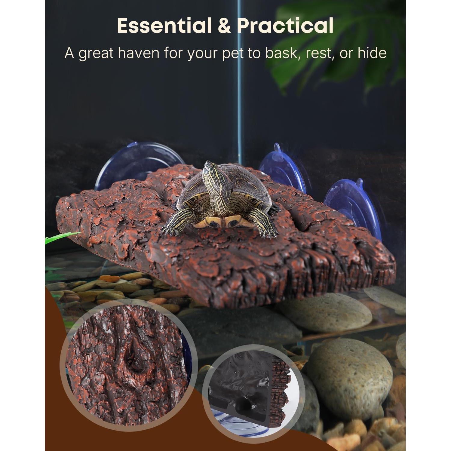 Plataforma de Sol Basking Pawfly para Tortugas Acuáticas 21.96x13.99cm