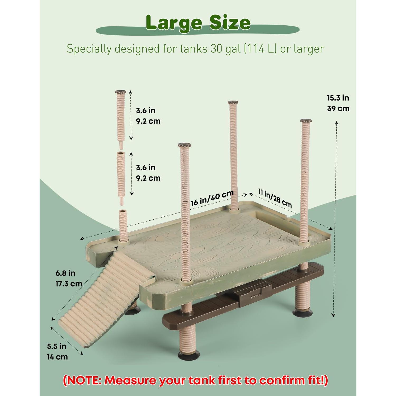 Plataforma de Sol para Tortugas Pawfly 50.8x27.9 cm Flotante