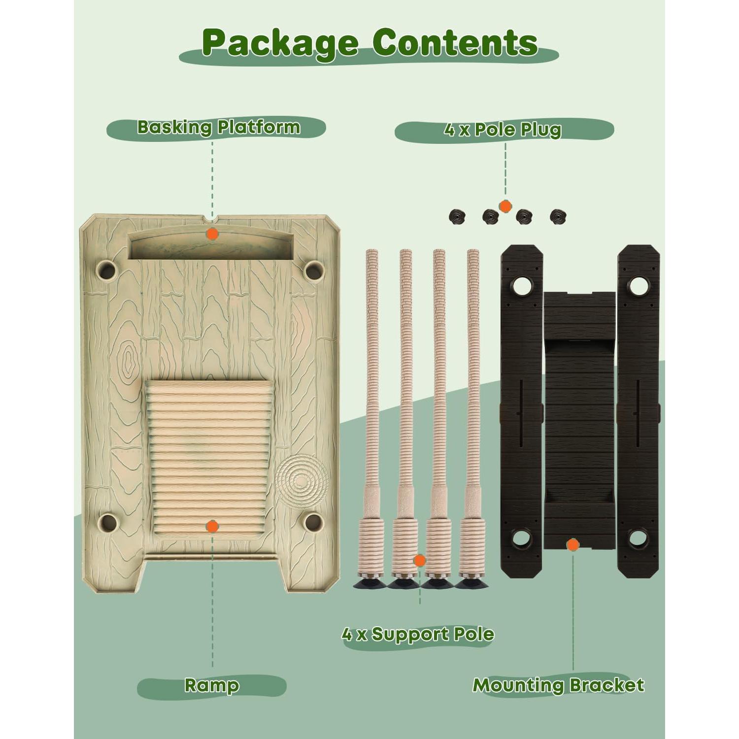 Plataforma de Sol para Tortugas Pawfly 50.8x27.9 cm Flotante