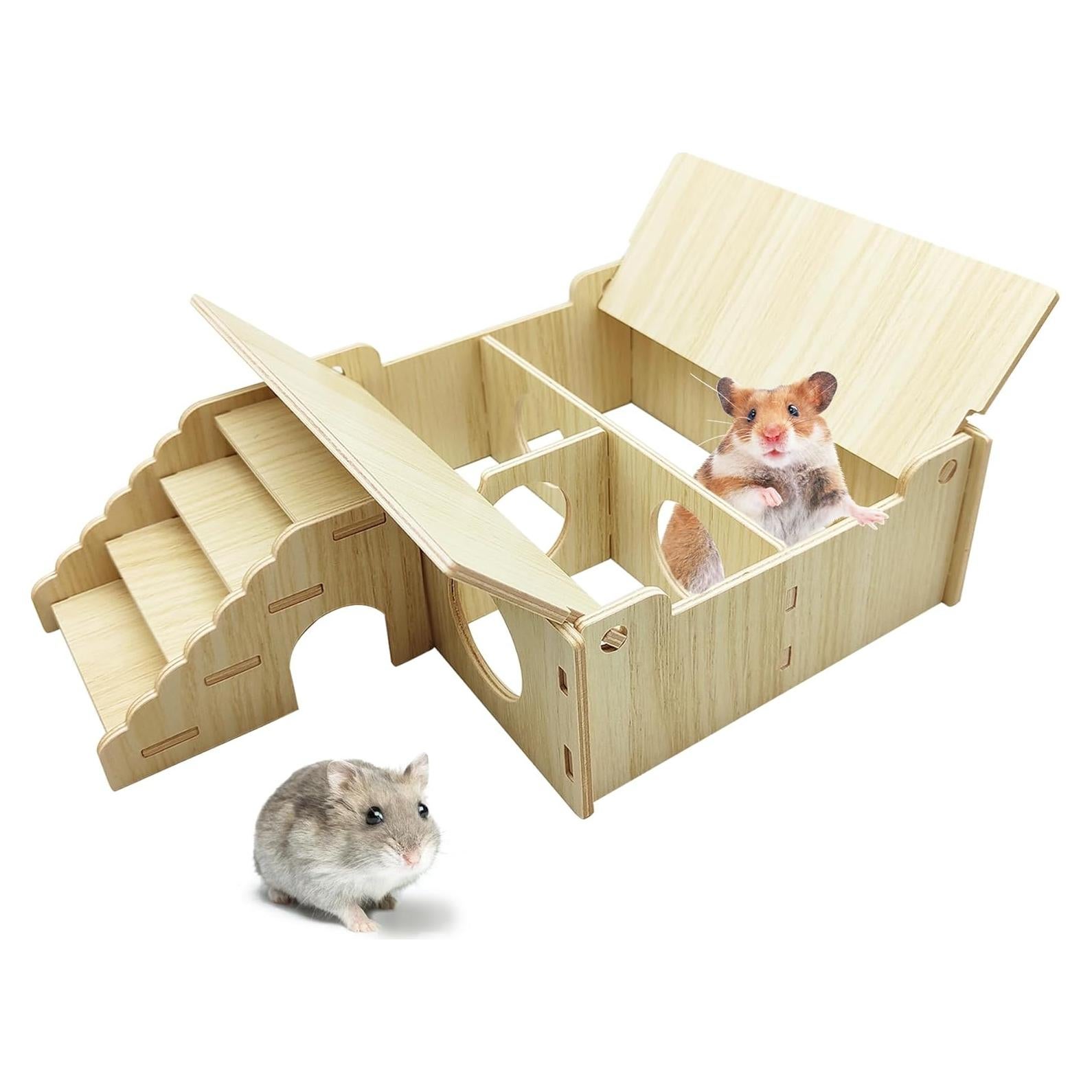 Túnel de Madera Hamiledyi para Hámster 20.8x18.0 cm