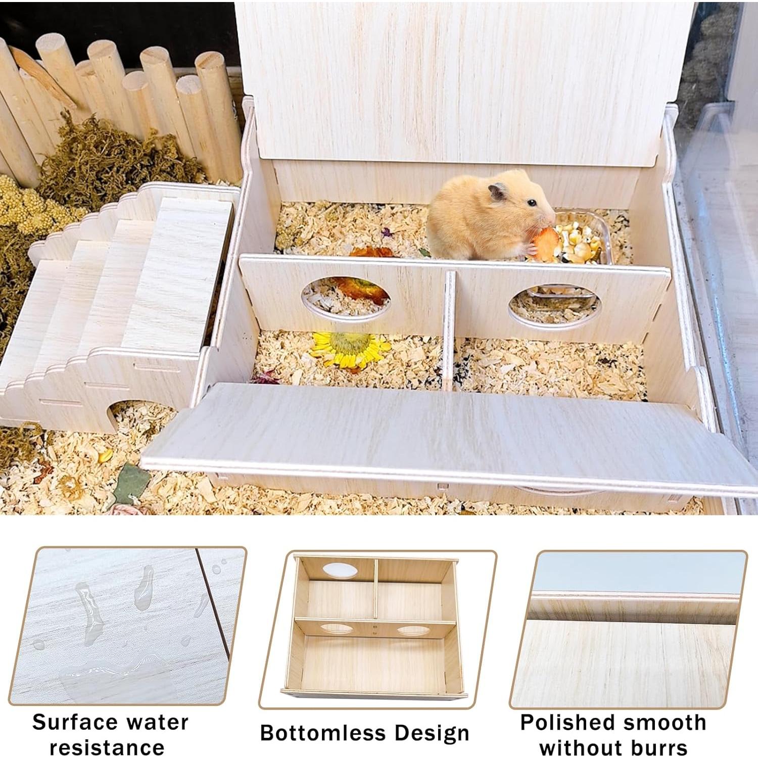 Túnel de Madera Hamiledyi para Hámster 20.8x18.0 cm