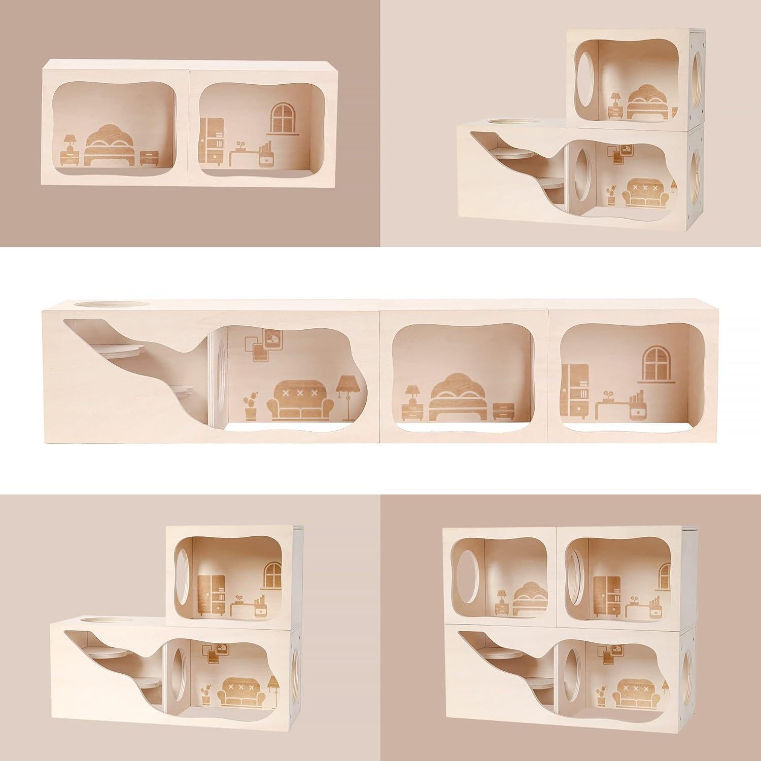 Casa de Madera para Hámsteres TAFIT Sala de Estar 30x12x12 cm