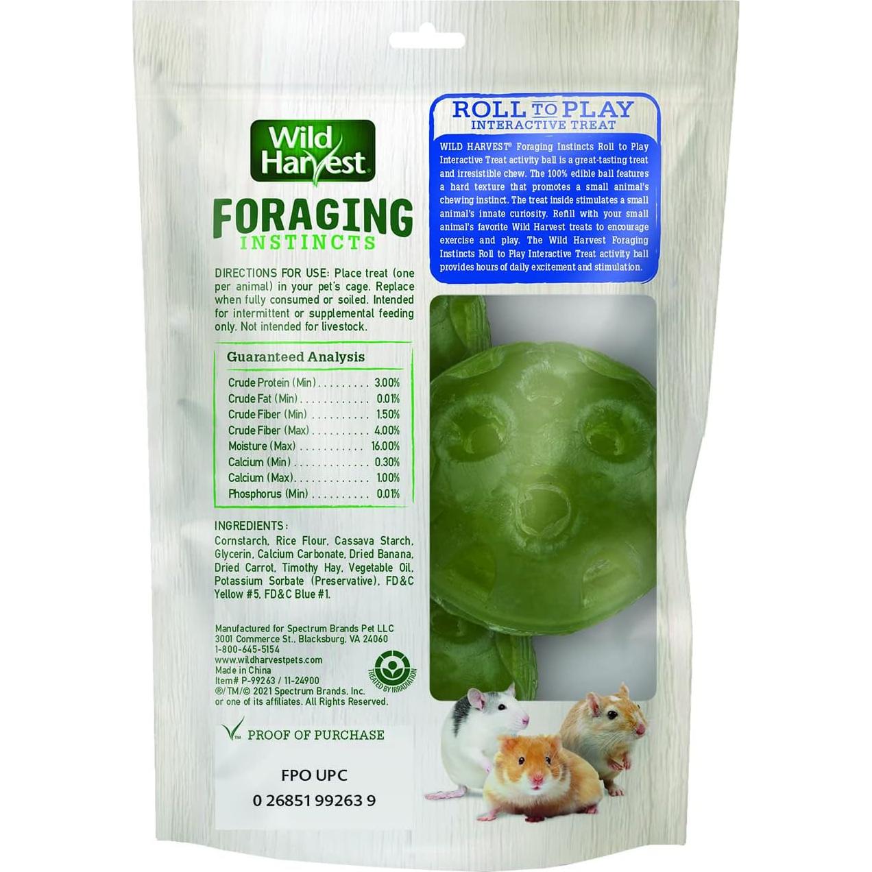 Golosina Interactiva Wild Harvest para Hámsters y Ratones 65g