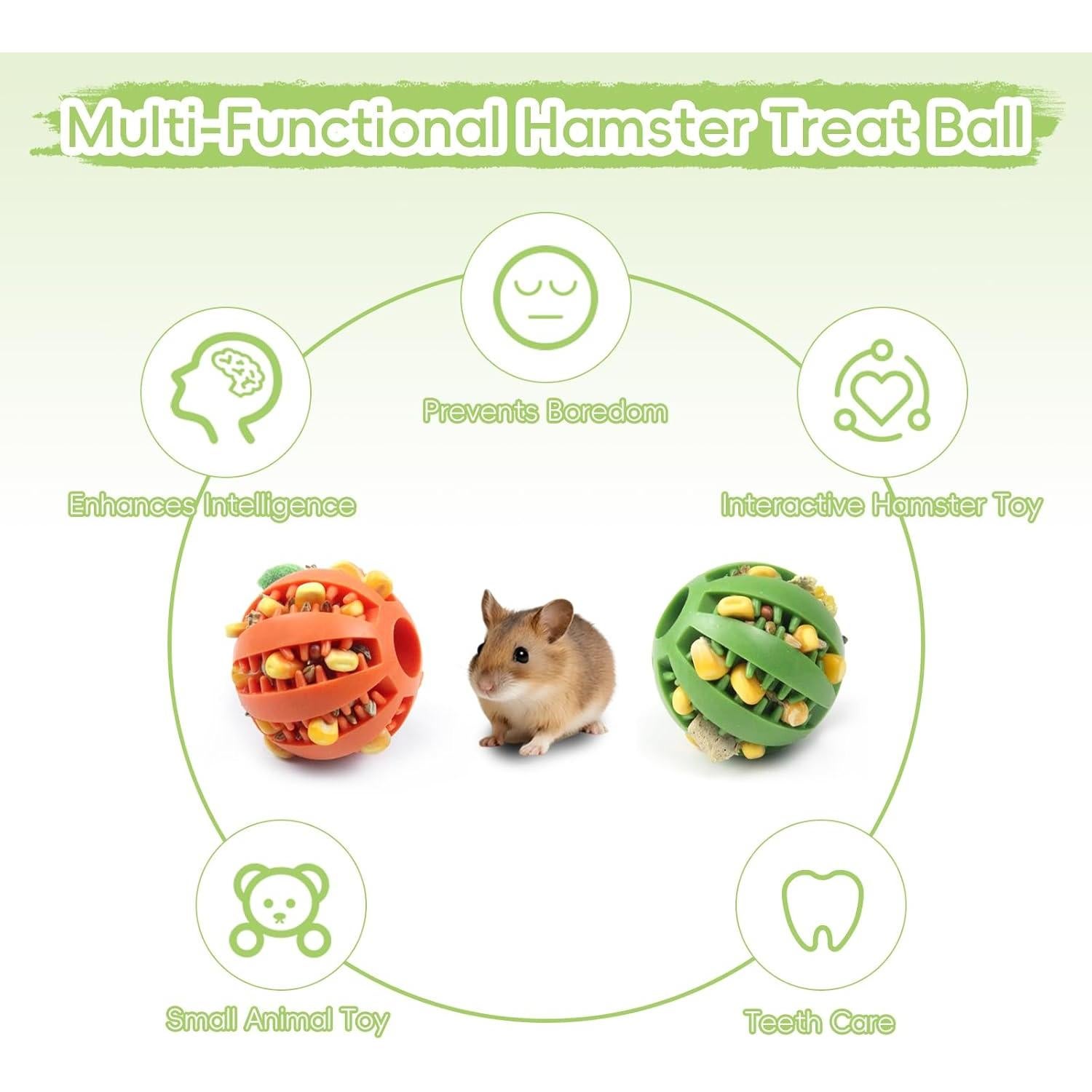 2 Bolas Interactivas para Hámster ELS - Juguetes de Forrajeo